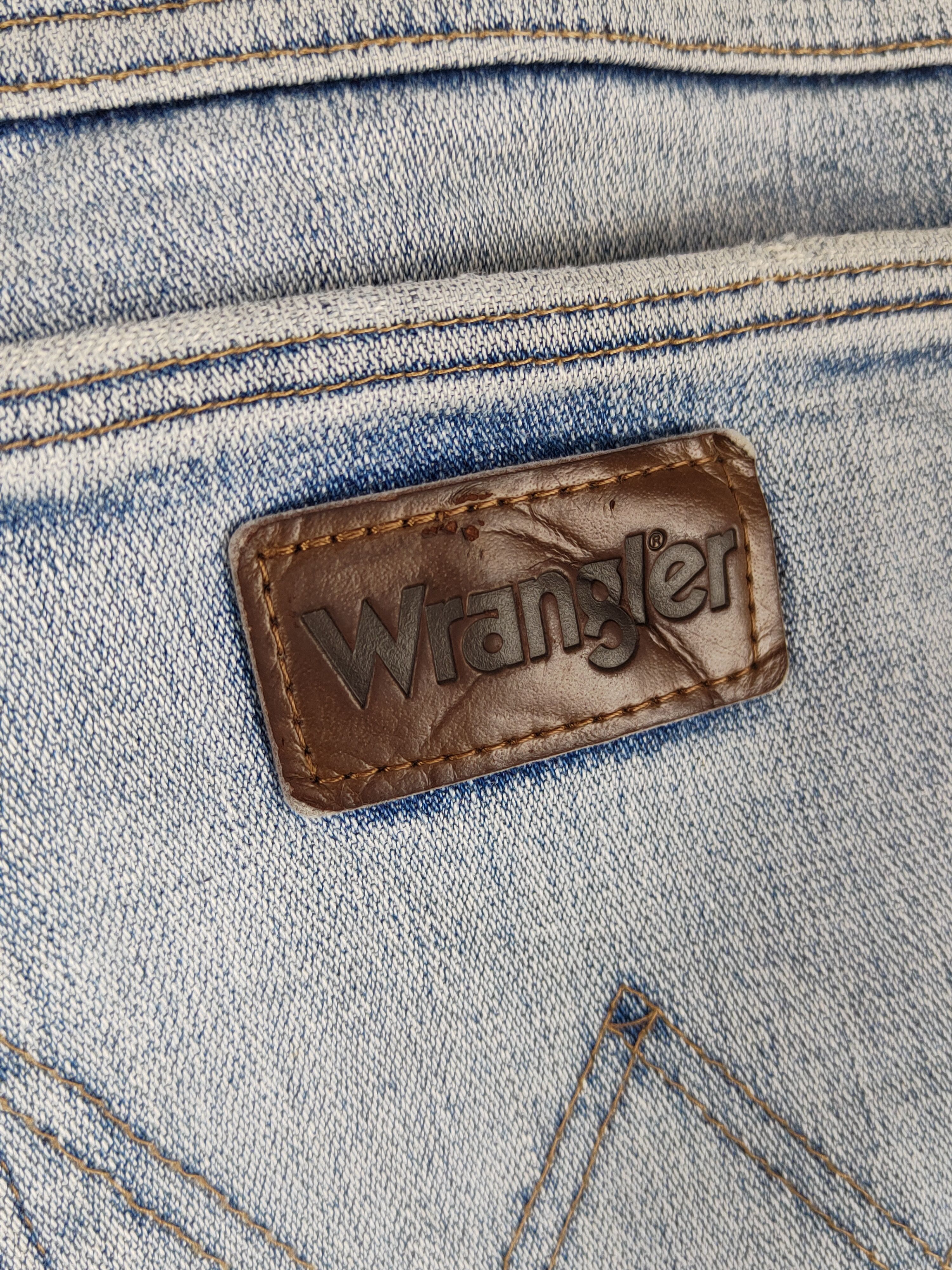 Japanese Brand Wrangler Blue Faded Distressed Ripped Jeans #S1703 Size US 31 - 10 Thumbnail