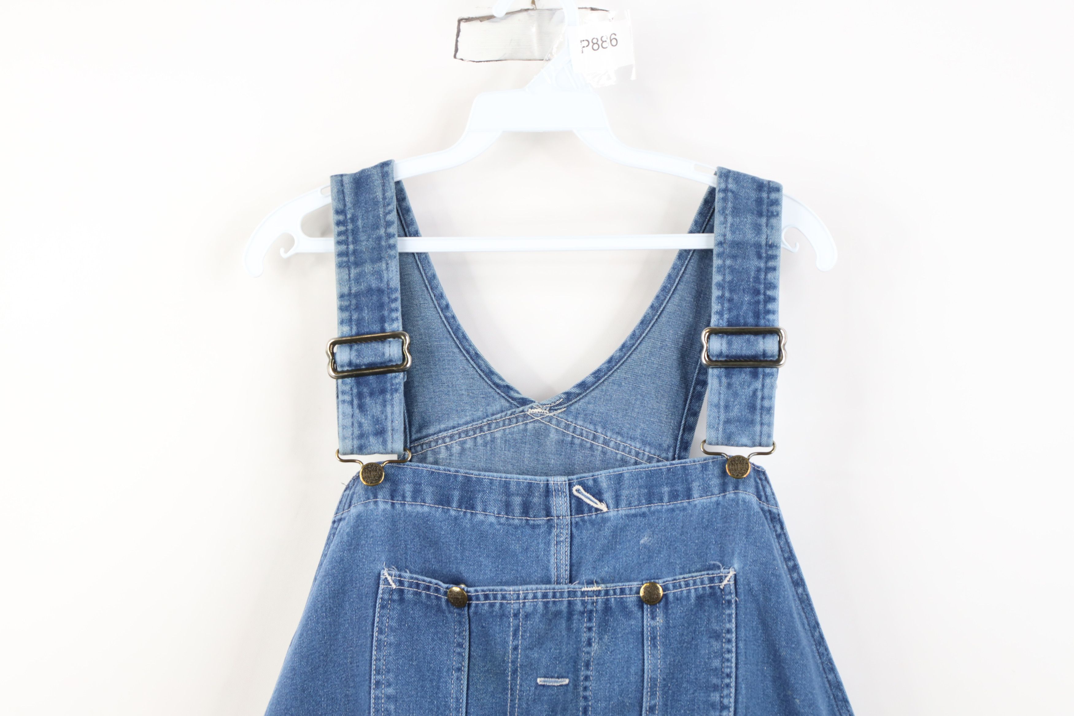 Vintage Vintage 70s Streetwear Distressed Wide Leg Denim Overalls Size US 38 / EU 54 - 2 Thumbnail