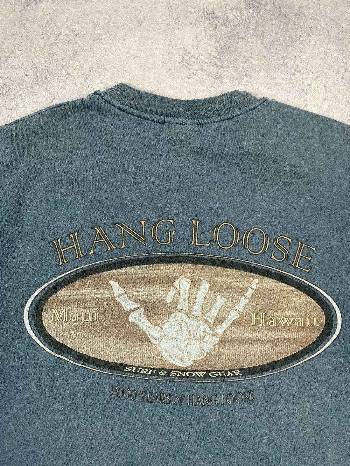 Vintage Vintage 90s Hang Loose Hawaii Surf Distressed Skate T Shirt Size US XL / EU 56 / 4 - 5 Thumbnail