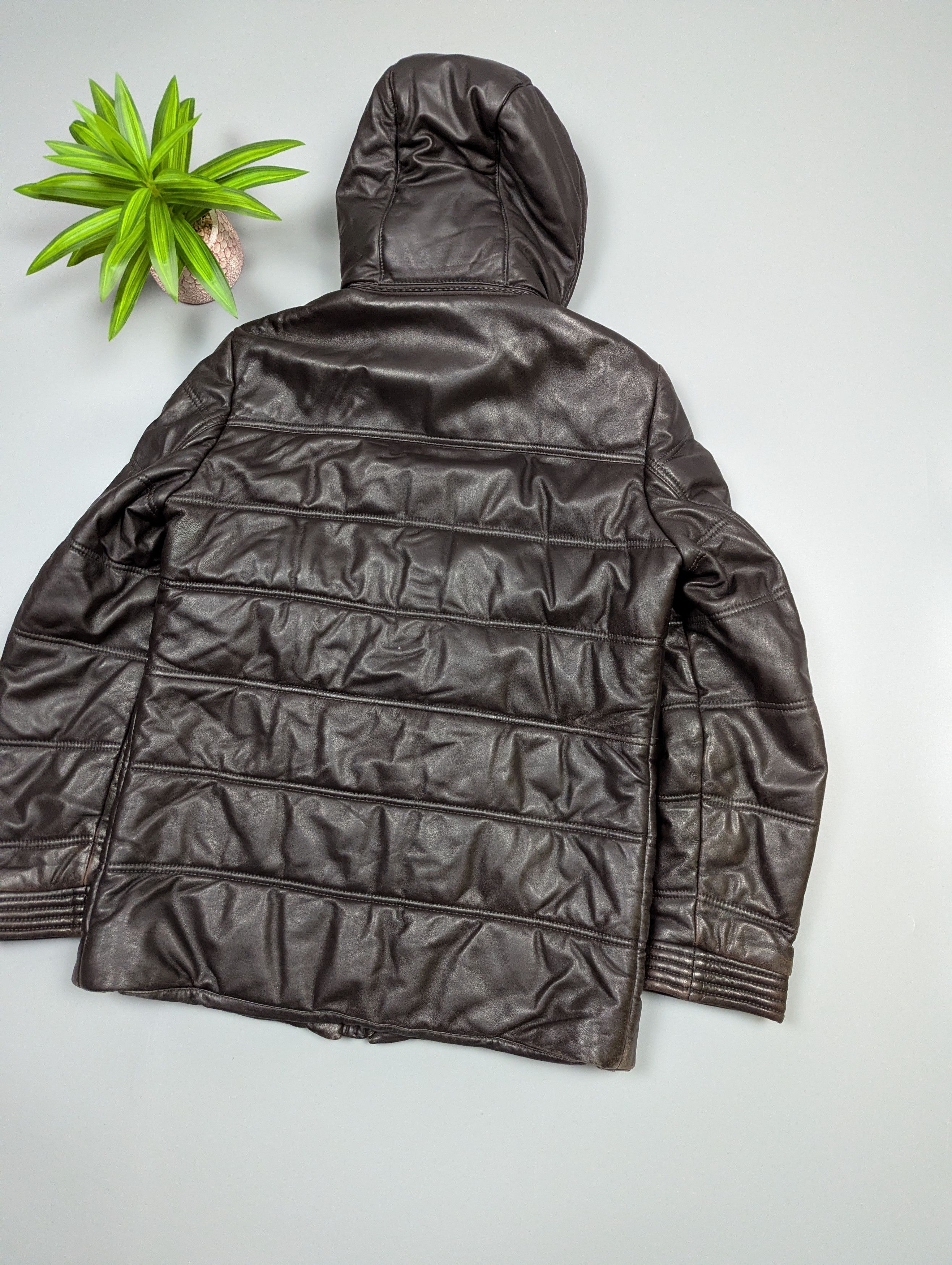Hackett Hackett London Vintage Lambskin Leather Puffer Jacket Size M Size US M / EU 48-50 / 2 - 11 Thumbnail