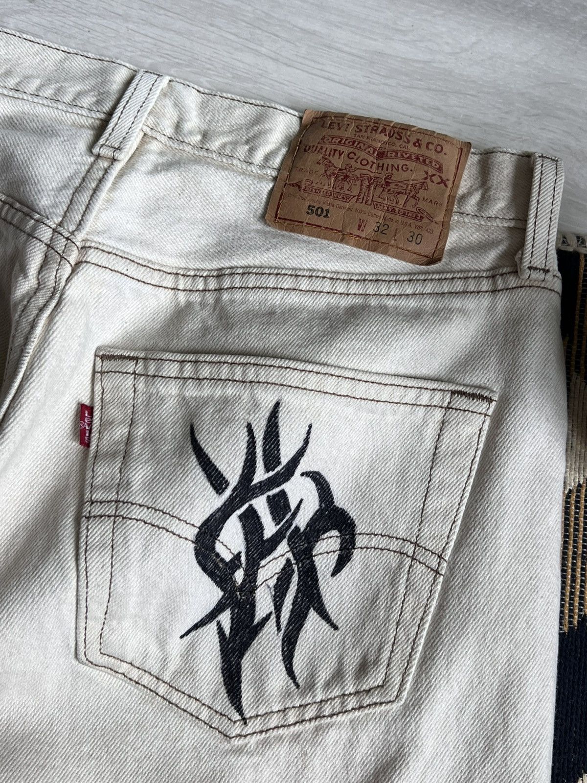 Levi's Vintage U.S.A Levi’s Custom Handmade Tribal Jeans Size US 32 / EU 48 - 5 Thumbnail