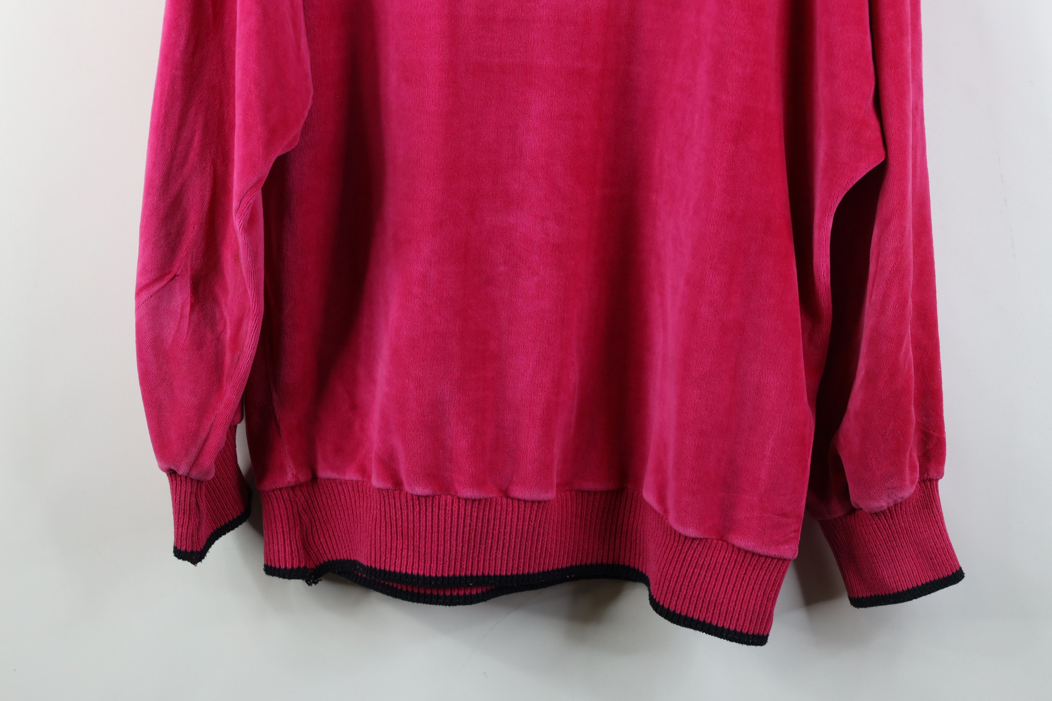 Vintage Vintage 90s Streetwear Blank Velour Turtleneck Sweater Pink Size M / US 6-8 / IT 42-44 - 15 Thumbnail