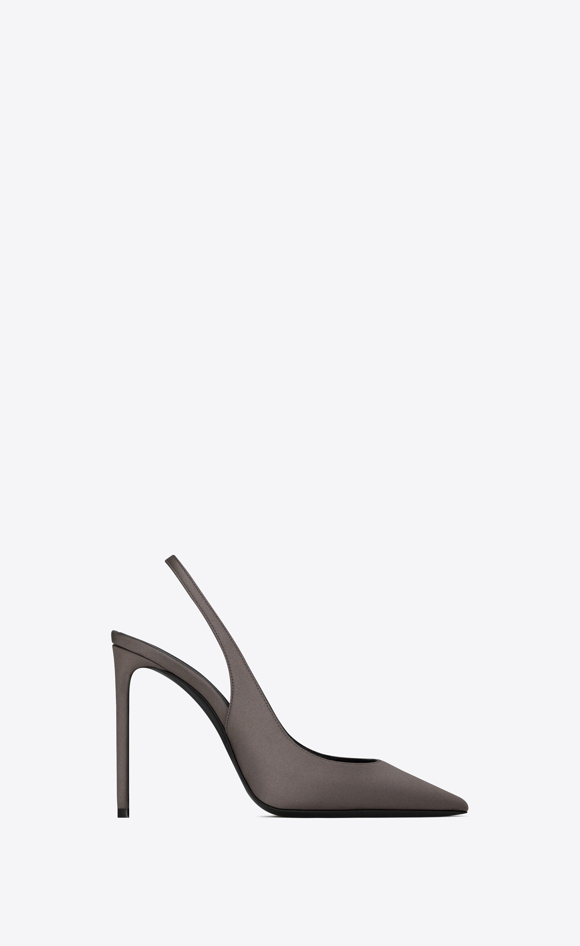 Saint Laurent Paris o1s1wg111124 Zoe Slingback Pumps in Silk Satin in Storm Gray Size US 11 / IT 41 - 2 Thumbnail