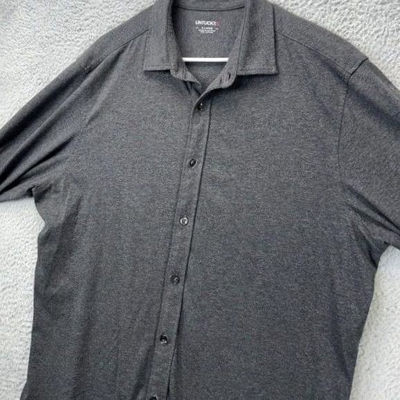UNTUCKit UNTUCKit Shirt XL Dark Grey 100% Cotton Button-Up Long Sleeve Men Ch Size US XL / EU 56 / 4 - 5 Thumbnail