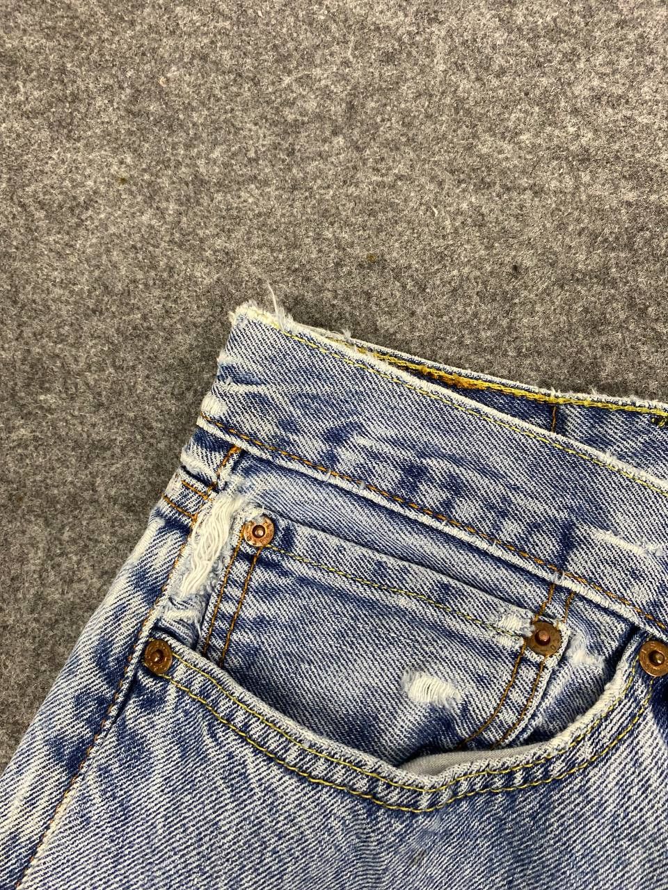 levis 505 lightwash distressed denim nice design