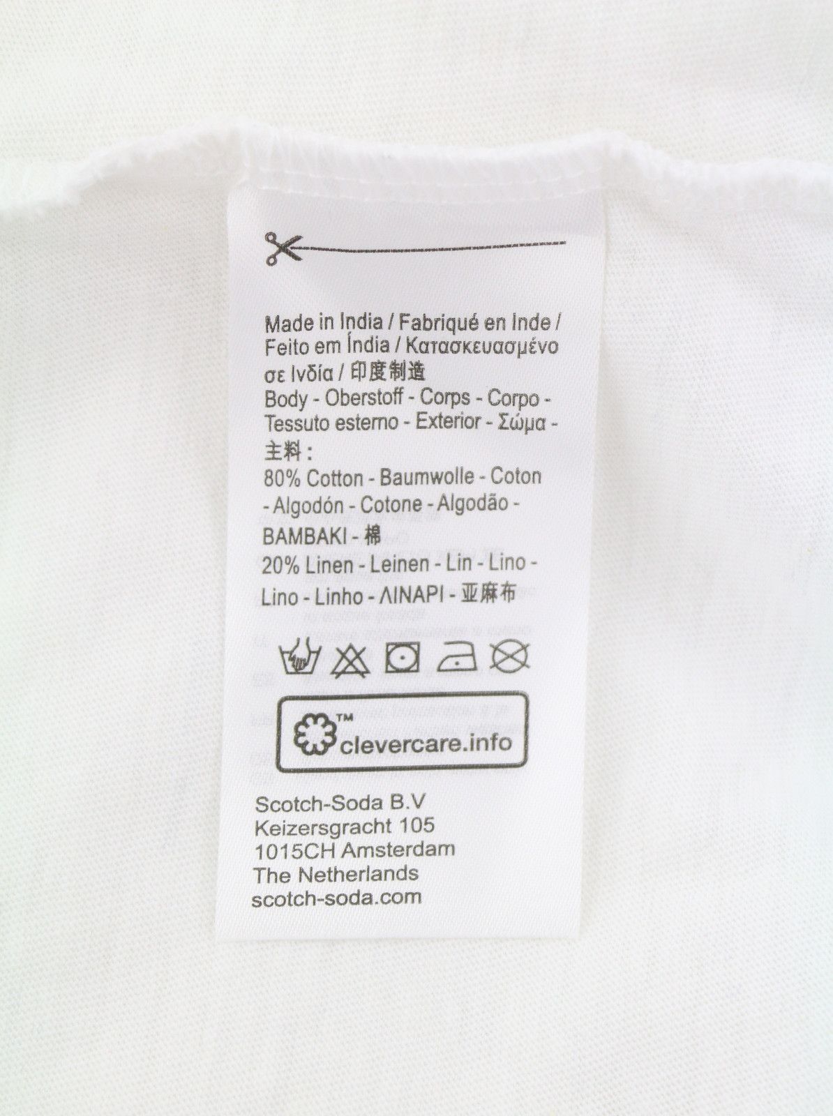 Scotch & Soda M White Cotton Linen Tricot T-Shirt 88583 Size US M / EU 48-50 / 2 - 8 Thumbnail