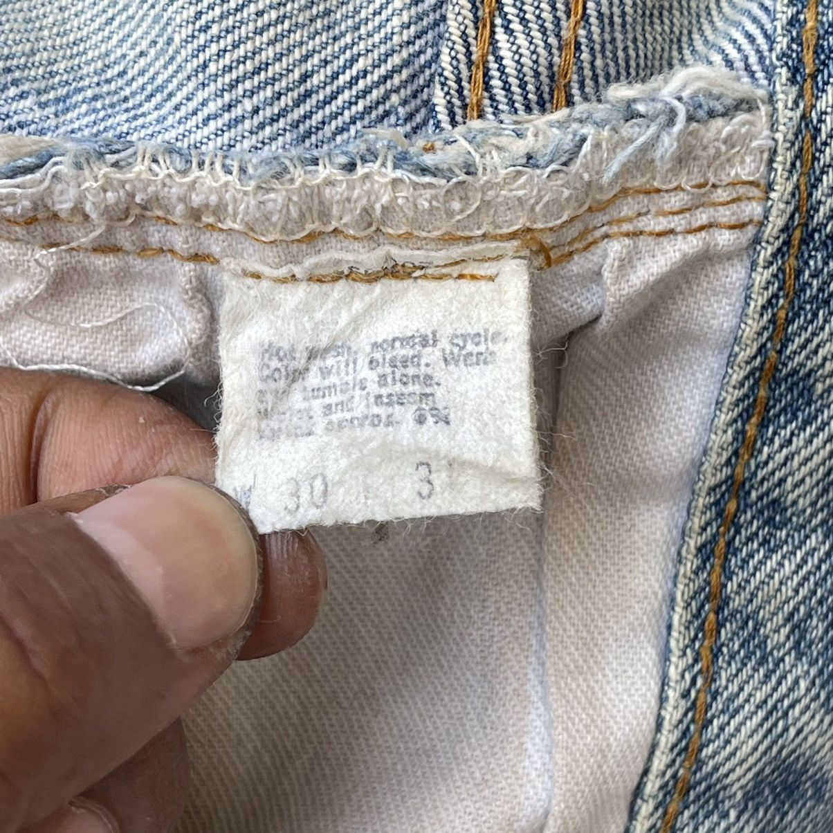 Levi's Thrashed 70s Levi’s 501 REDLINE Selvedge Reworked DenimSkirt Size 29" - 14 Thumbnail