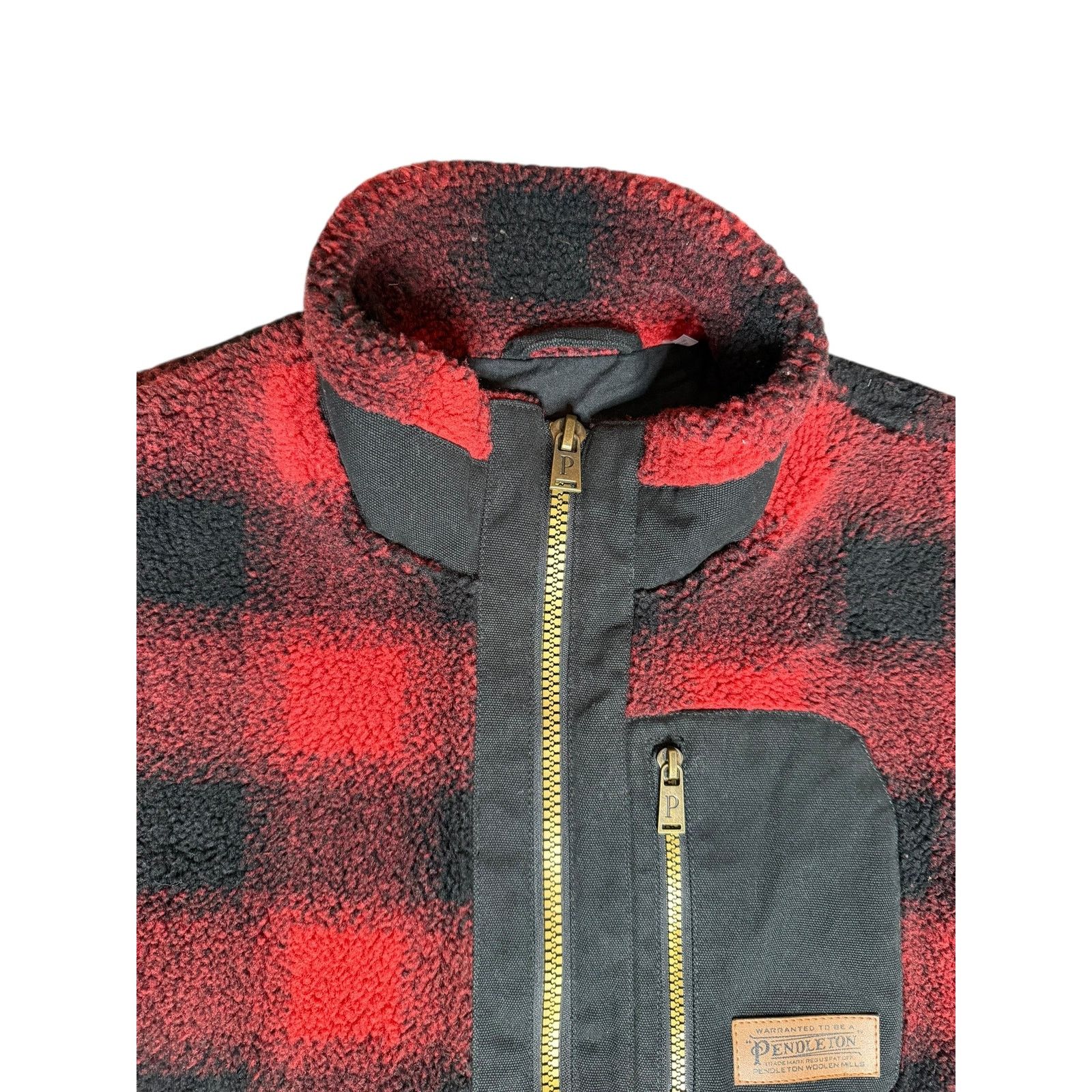 Pendleton × Vintage Pendleton Ridgeline Red Buffalo Plaid Fleece Full Zip Vest Size US M / EU 48-50 / 2 - 4 Thumbnail