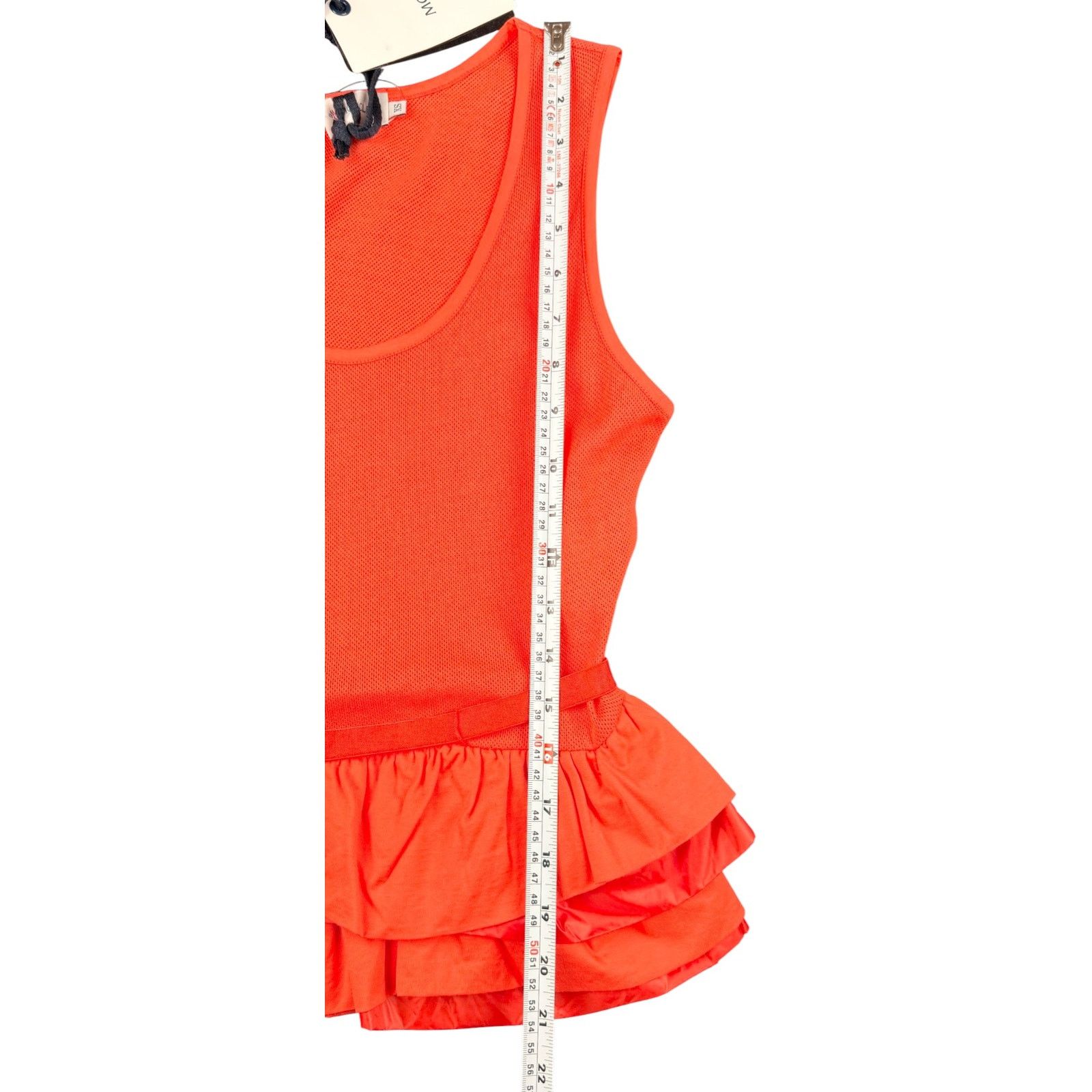 Moncler Moncler Orange Cotton Frill Tank Top Sz XS Size XS / US 0-2 / IT 36-38 - 3 Thumbnail
