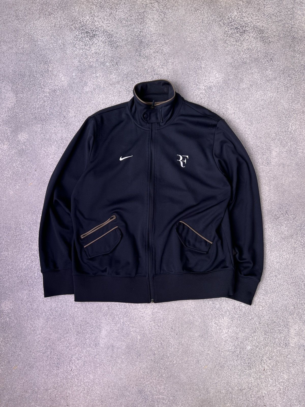 Nike × Vintage Vintage Nike Roger Federer U.S Open 2010 Navy Tennis Jacket Size US XXL / EU 58 / 5 - 4 Thumbnail