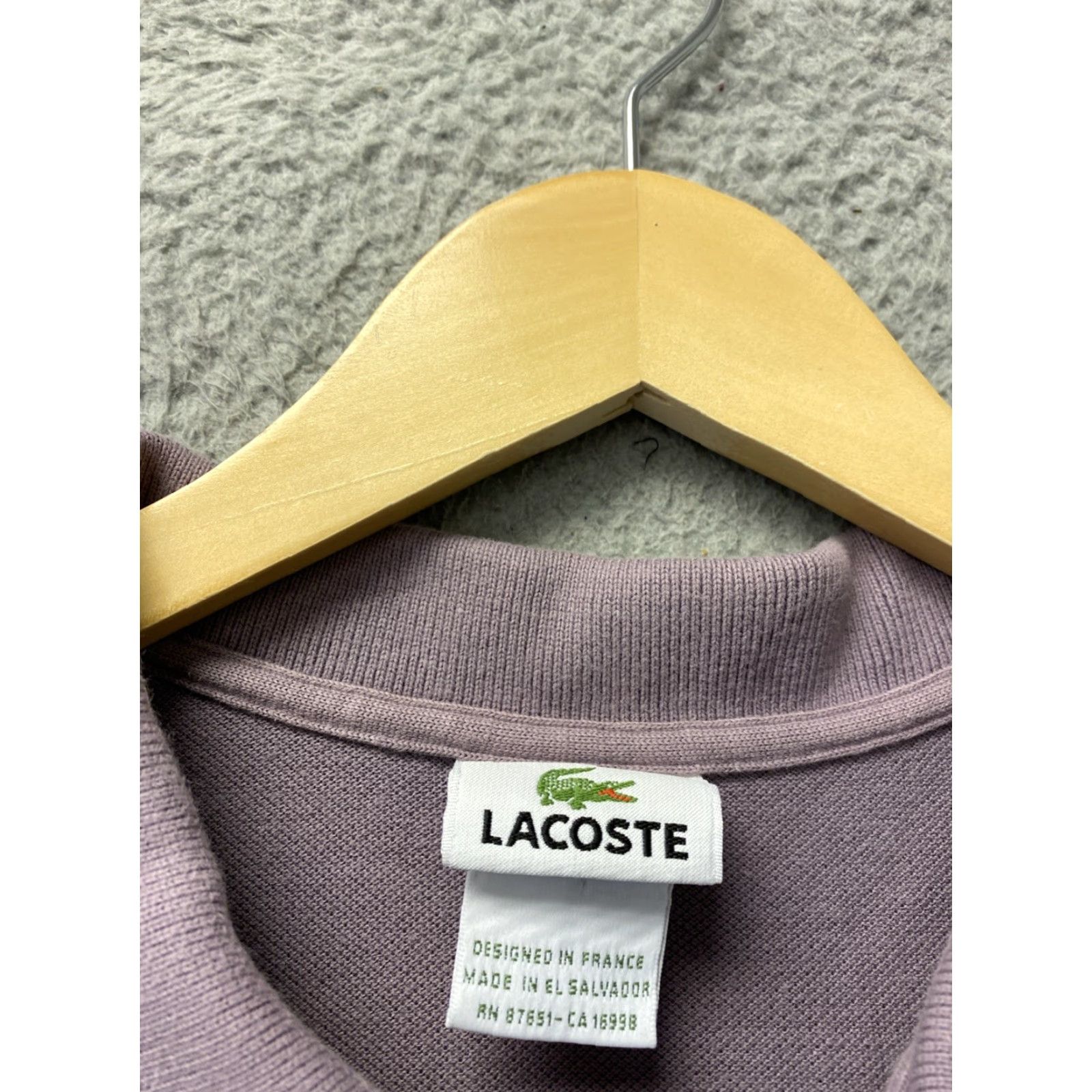 Lacoste LACOSTE Polo Shirt Mens XL Short Sleeve Lavender Cotton Logo Embroidered Casual Golf Tennis Size US XL / EU 56 / 4 - 3 Thumbnail