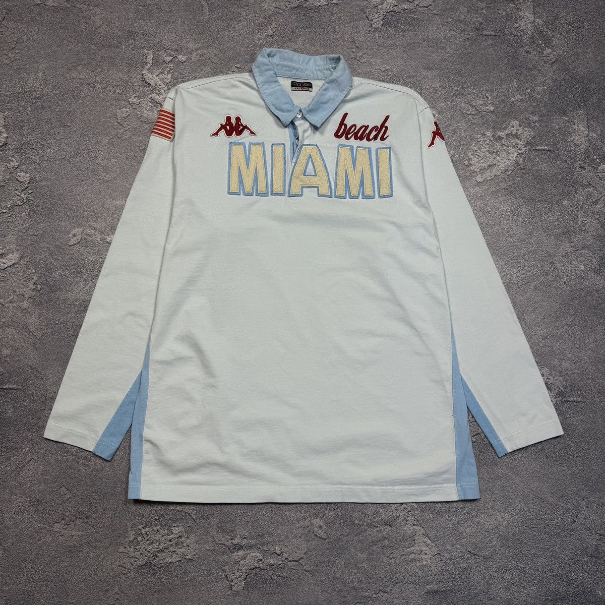 Kappa × Vintage Kappa Miami Vintage Big Logo USA Flag Spellout Longsleeve Size US XXL / EU 58 / 5 - 6 Thumbnail