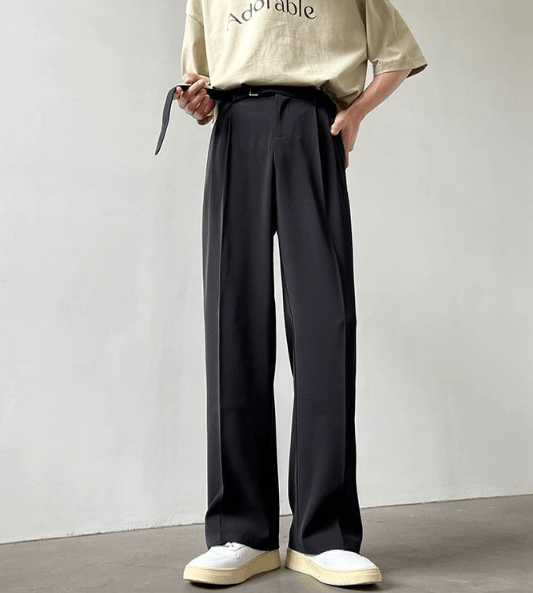 Japanese Brand × Vintage Men's Japanese black loose straight casual suit pants Size US 32 / EU 48 - 2 Thumbnail