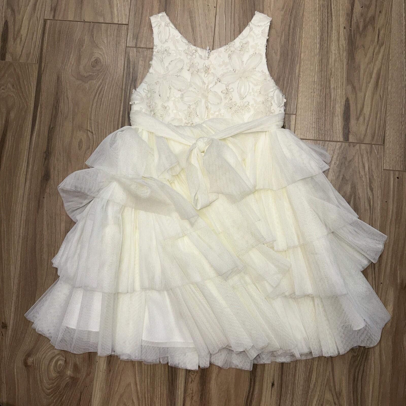 Other American Princess Girls Size 4T Ivory Lace Tulle Dress Size ONE SIZE - 3 Thumbnail