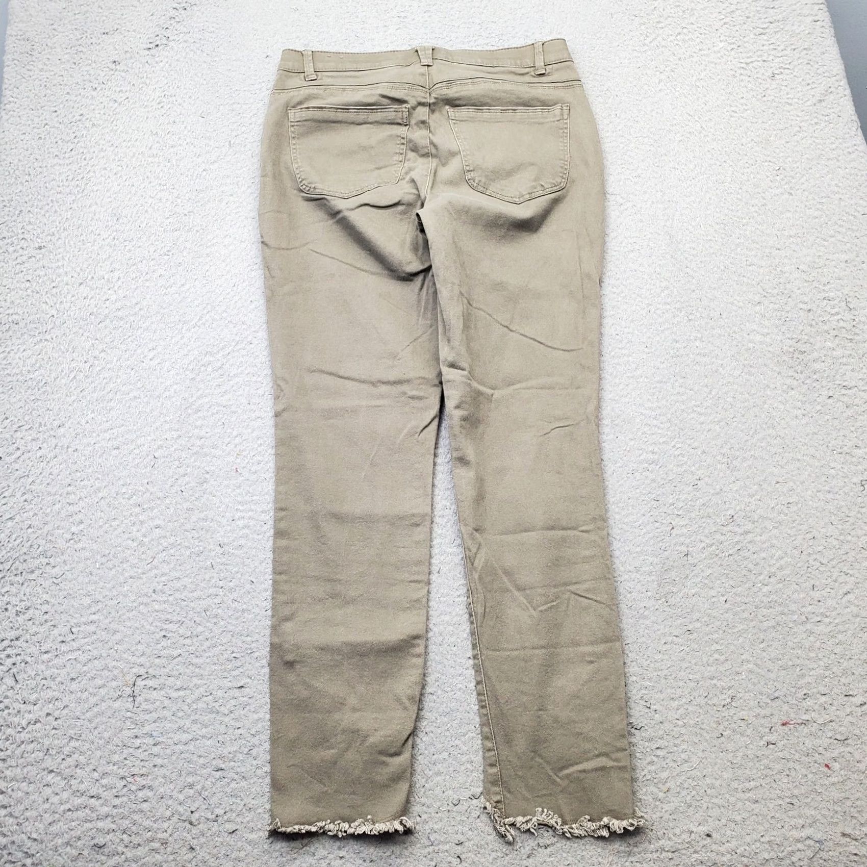 Vintage Wit & Wisdom Womens Size 4 Brown Stretch Ankle Pants Tulip Hem Inverted V Frayed Comfort Pockets Size 27" / US 4 / IT 40 - 2 Thumbnail