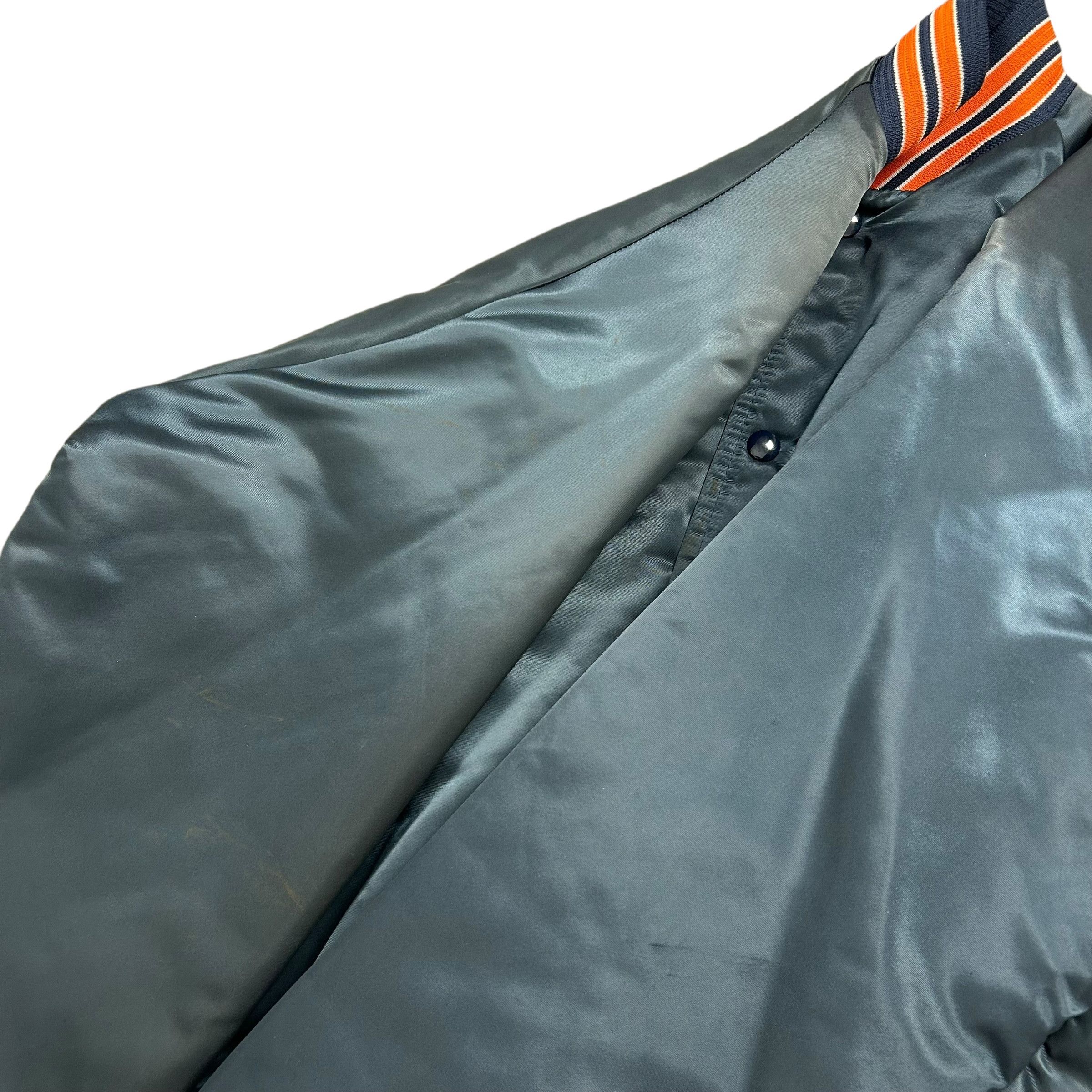 NFL VTG 90s CHICAGO BEARS CHALK LINE SATIN JACKET SPELL OUT Size US L / EU 52-54 / 3 - 10 Thumbnail