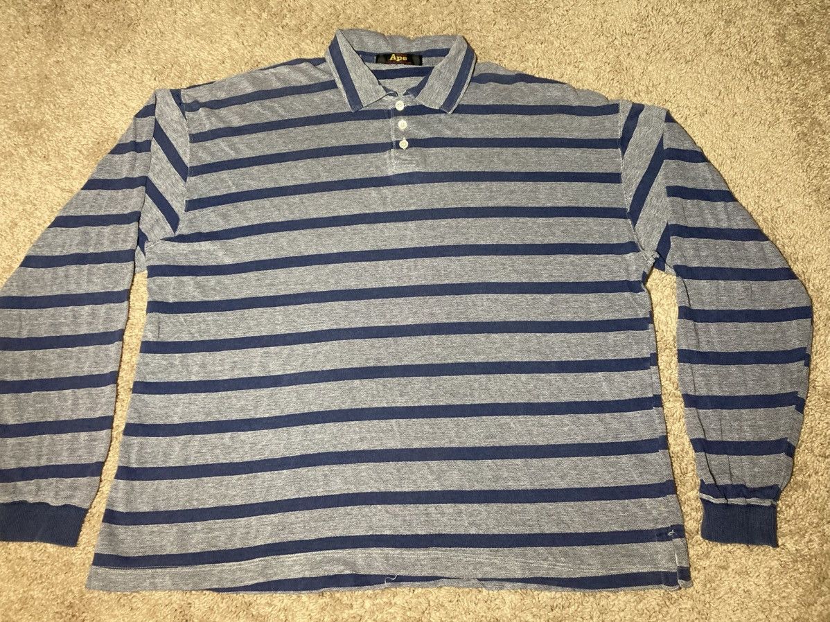 Bape 1998 Bape Striped Polo Vintage 90s OG Nigo Baggy Size US XL / EU 56 / 4 - 2 Thumbnail