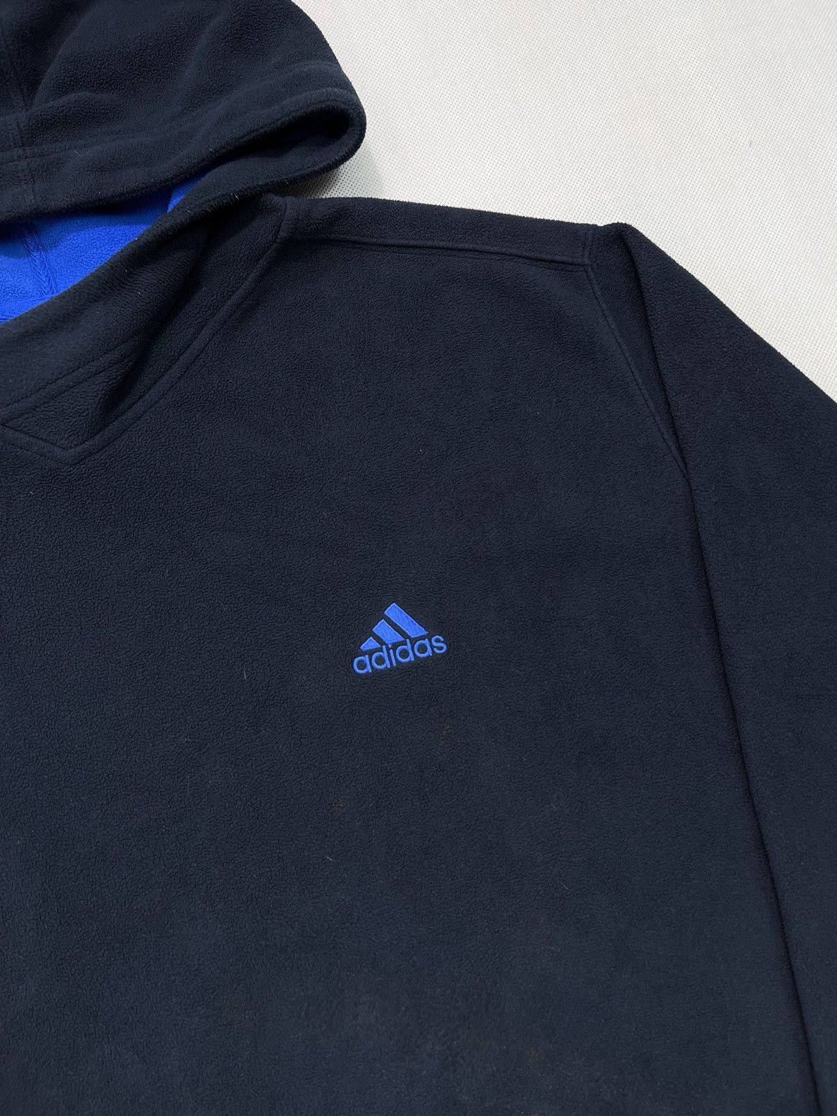 Adidas × Vintage Baggy Fleece Hoodie Adidas vintage 90’s navy Size US L / EU 52-54 / 3 - 6 Thumbnail