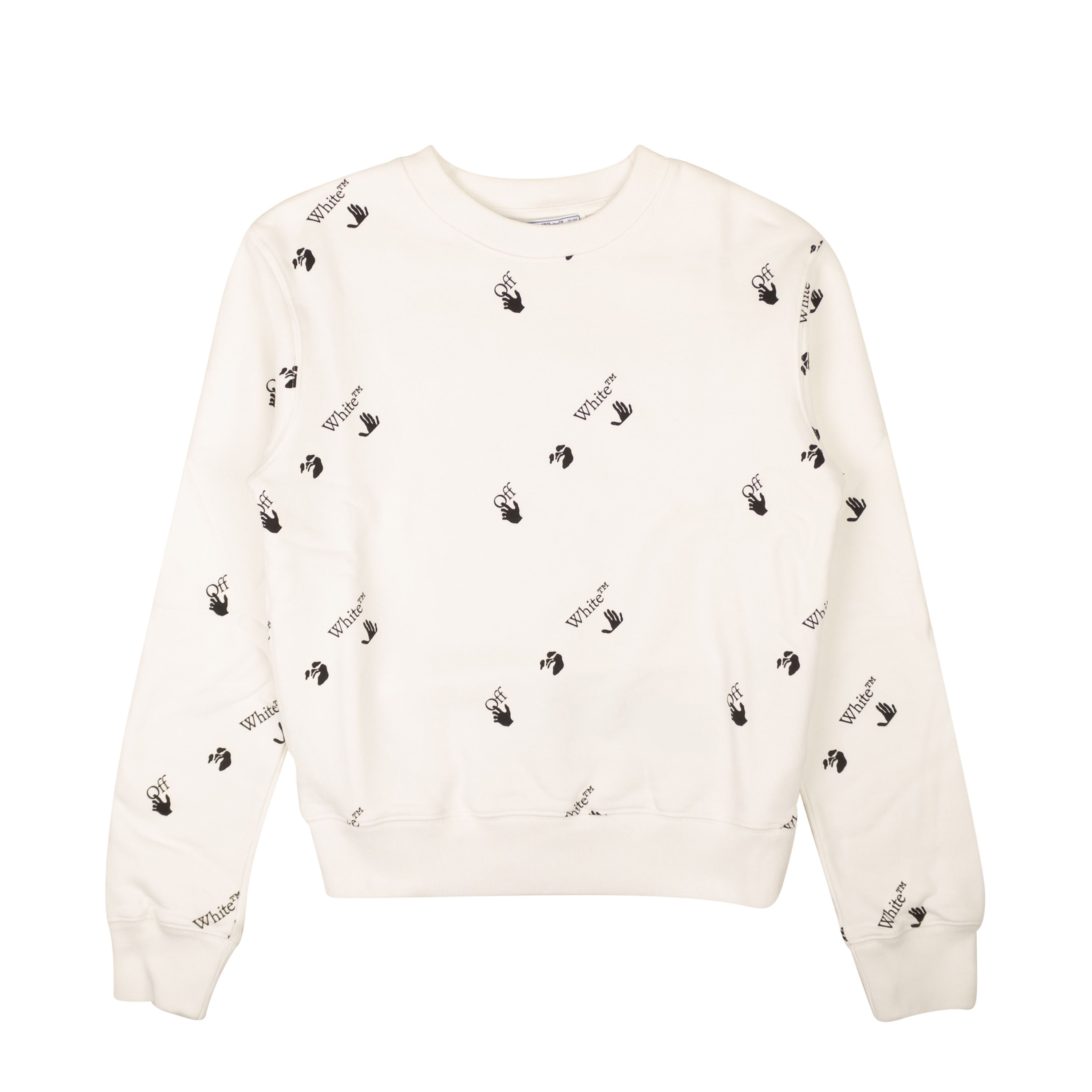 image of Off White White & Black Logo Sweatshirt Size M, Men's
