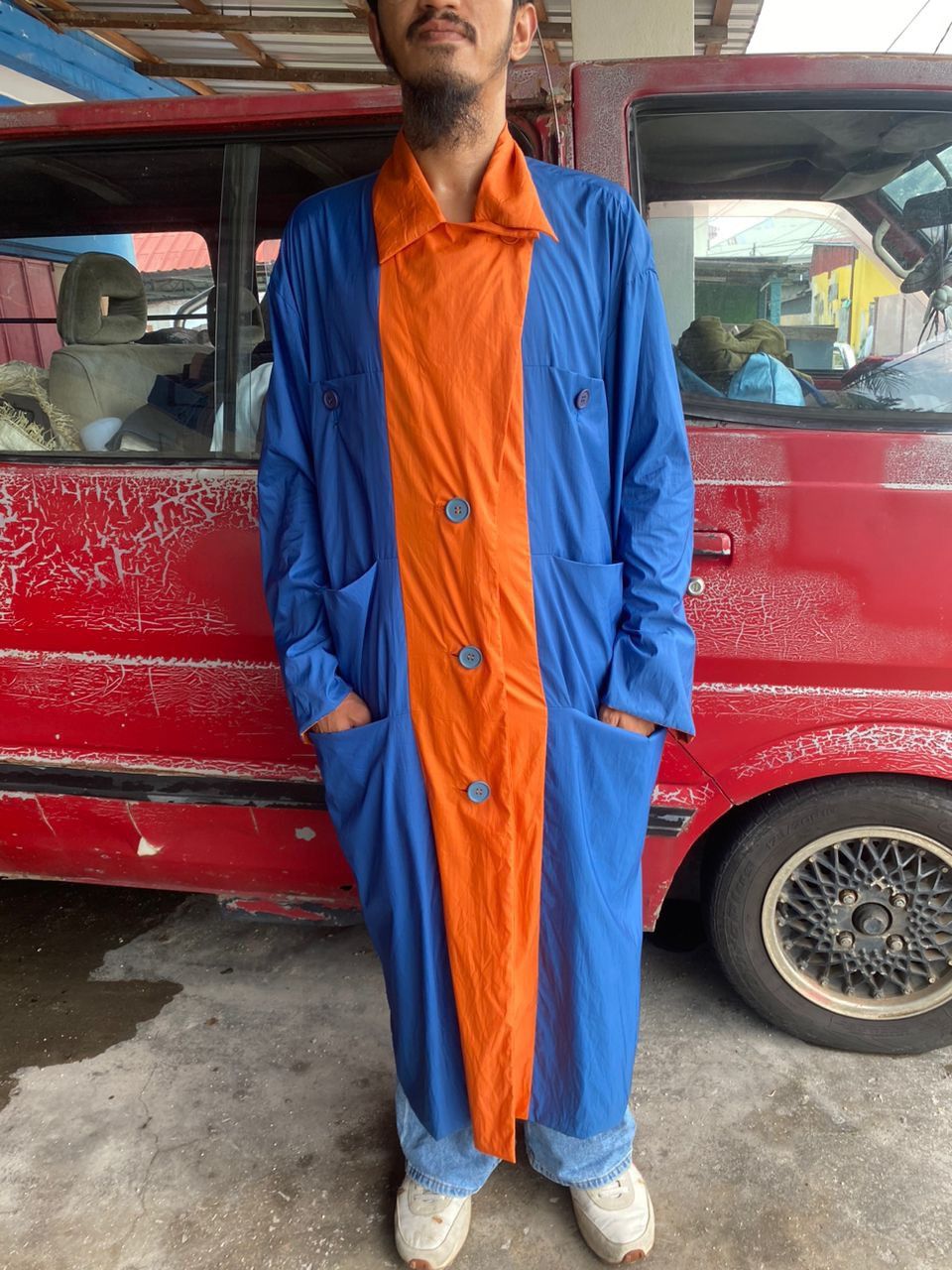Issey Miyake × Vintage Vintage Issey miyake reversible button up trench coat Size US M / EU 48-50 / 2 - 13 Thumbnail