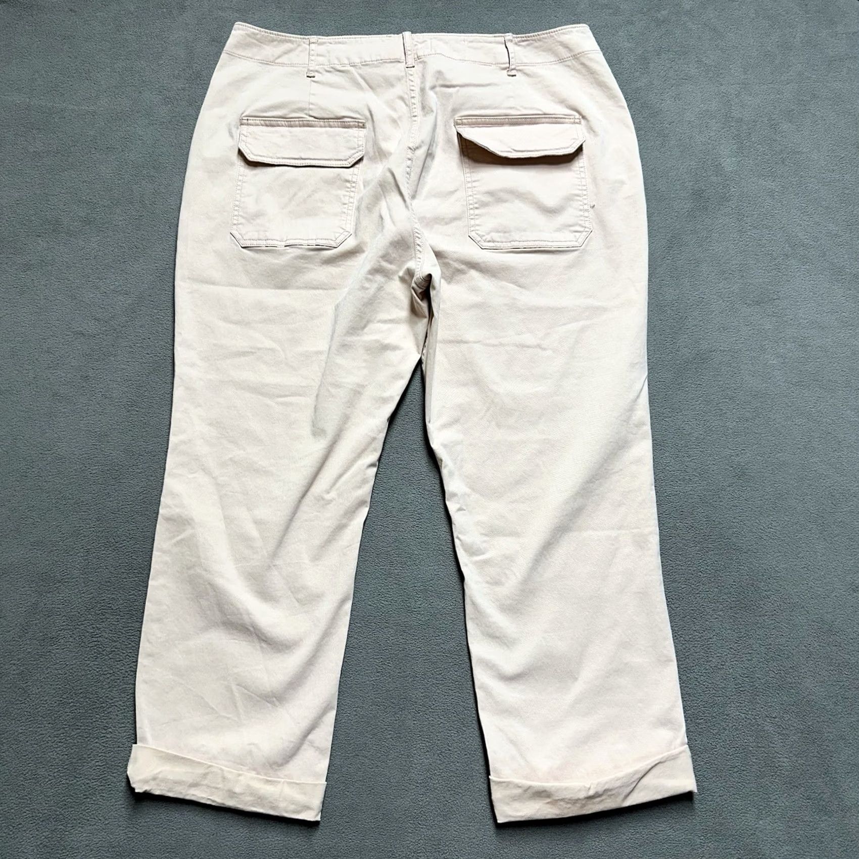 Vintage Pilcro Pants Womens 33 Light Pink Utility Pocket Cuffed Cropped Size 24" / US 00 / IT 34 - 2 Thumbnail