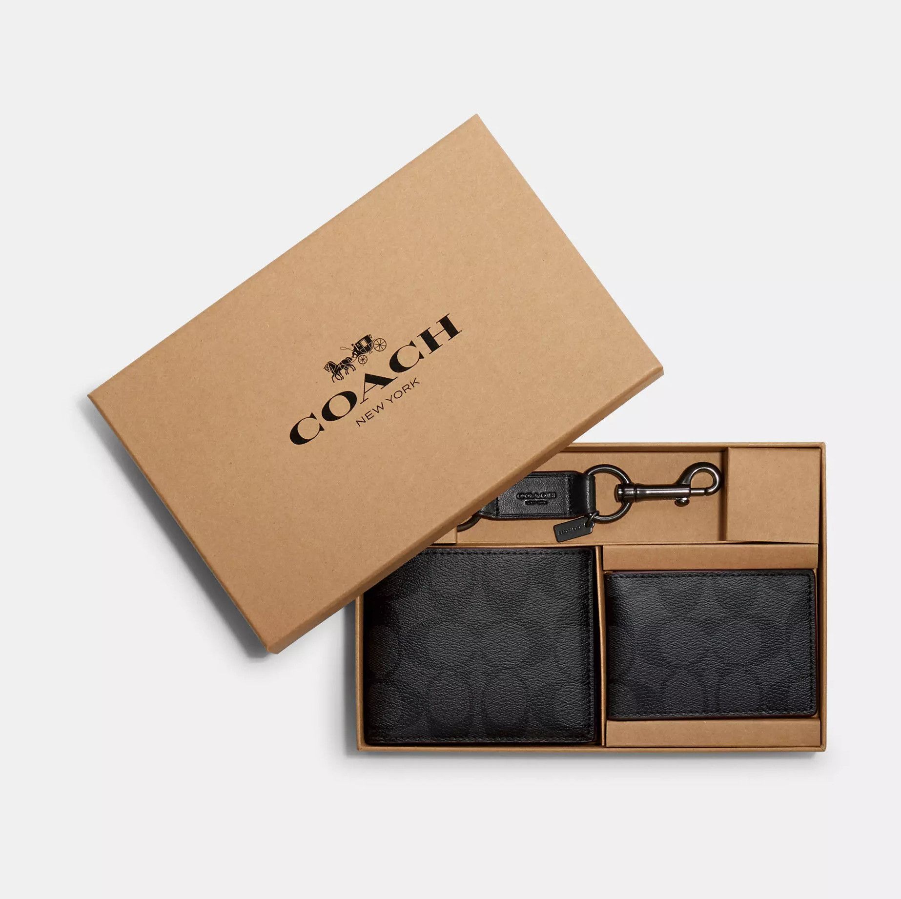 Coach MEN's Boxed 3 In 1 Wallet Gift Set In Signature Canvas