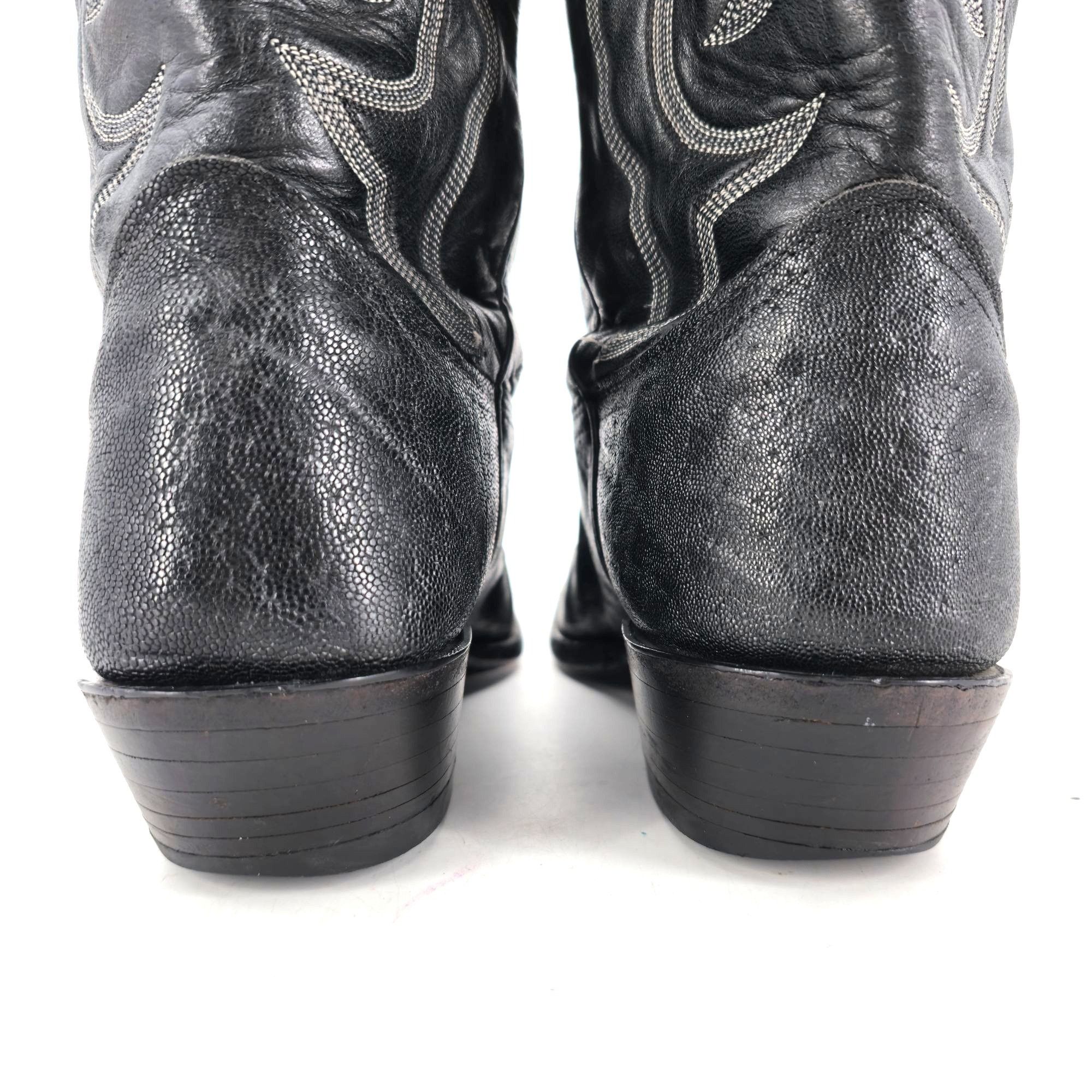 Nocona Vintage Nocona Exotic Elephant Print Men 9.5D Black Leather Size US 9.5 / EU 42-43 - 2 Thumbnail