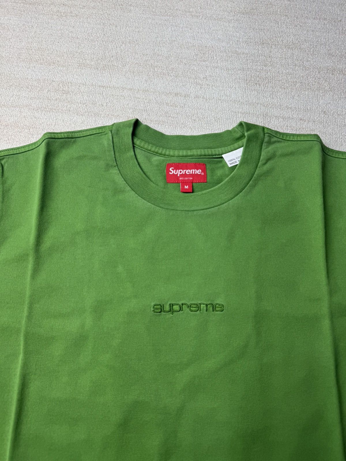 Supreme Over-dyed Embroidered logo tee Size US M / EU 48-50 / 2 - 2 Thumbnail