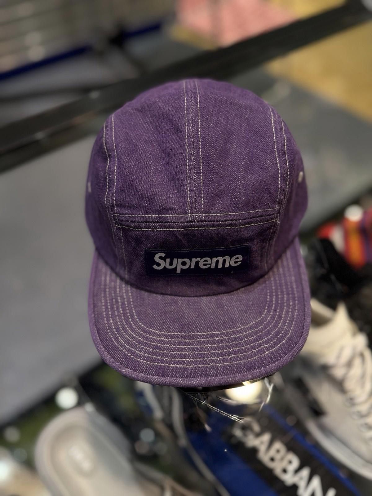 Supreme Supreme Denim Camp Cap Purple SS25 Washed Box Logo Size ONE SIZE - 7 Thumbnail