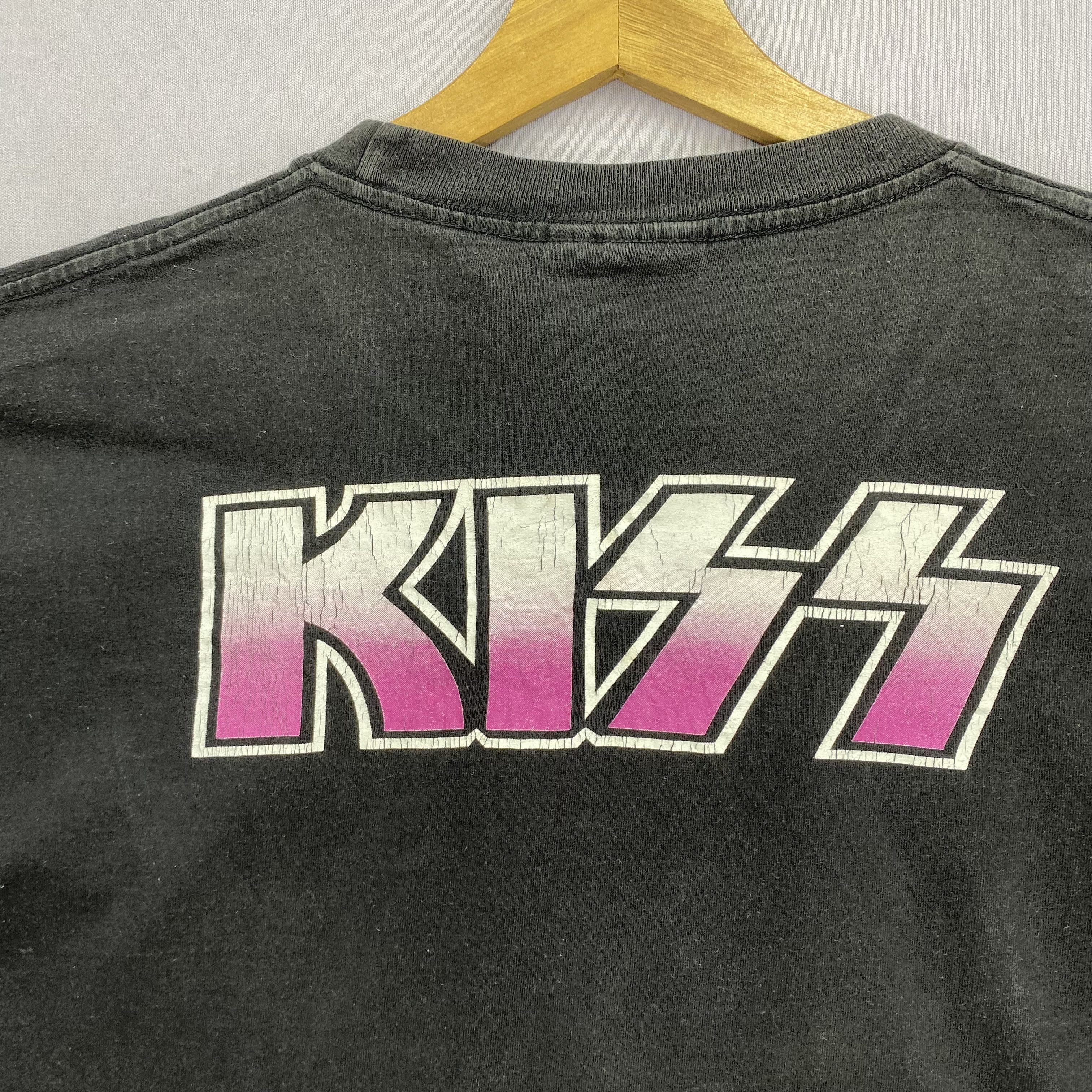 Band Tees Vintage 90s KISS T-Shirt Rock Band Crewneck Tee GF10210 Size US L / EU 52-54 / 3 - 4 Thumbnail