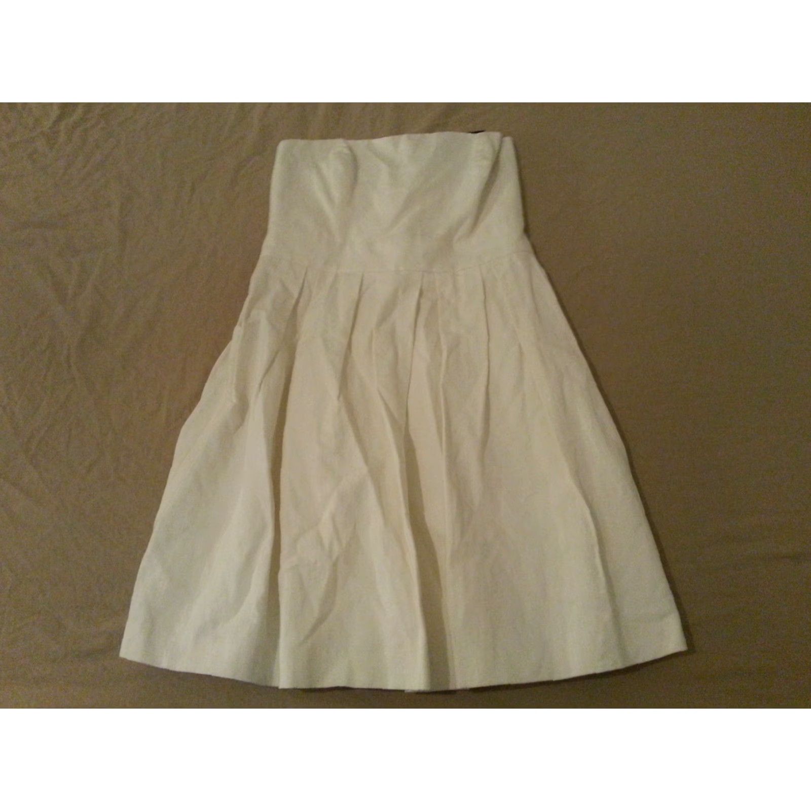 French Connection Womens French Connection Dress 10 Midi Fit & Flare Yellow Cream Womens Size L / US 10 / IT 46 - 2 Thumbnail