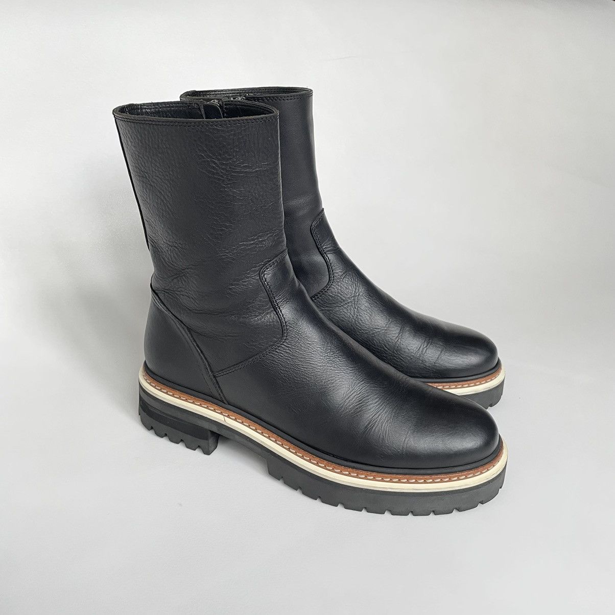 Ann Demeulemeester Black Leather ‘Tucson’ Combat Boots Size US 10 / IT 40 - 2 Thumbnail