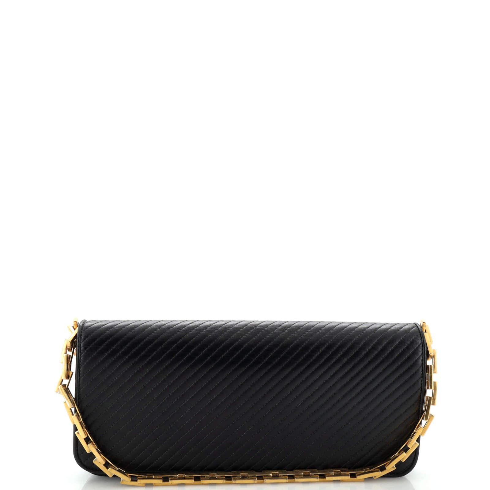 Babylone Chain Flap Bag Diagonal Quilted Leather Small