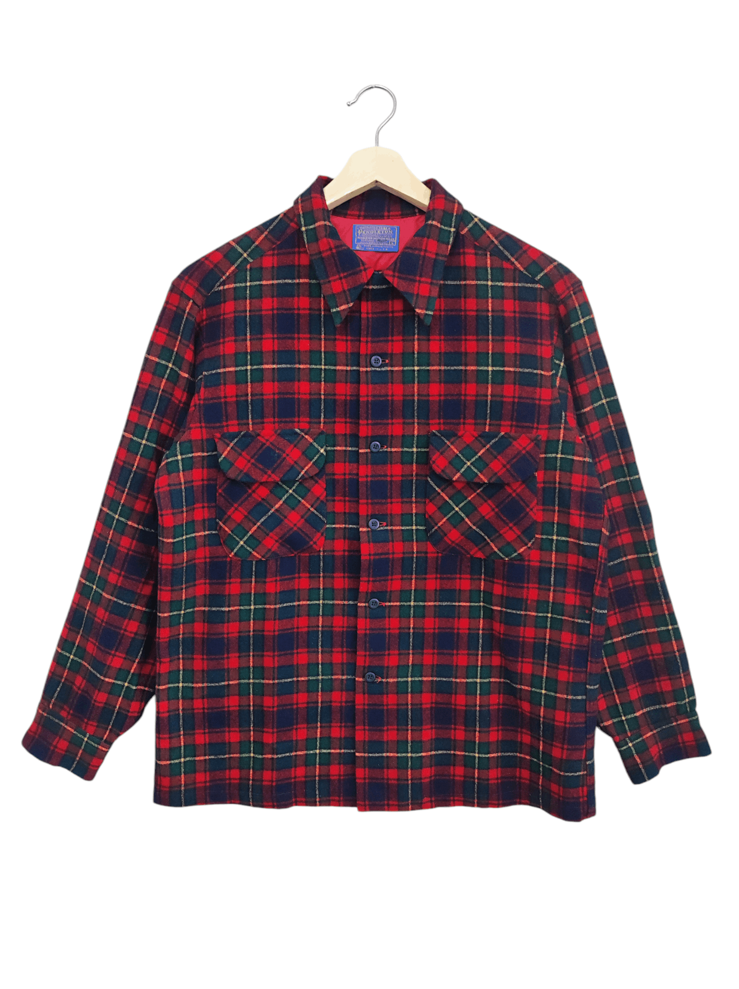 Pendleton × Vintage Vintage 80 Pendleton Virgin Wool Flannel Red Plaid Large USA Size US L / EU 52-54 / 3 - 1 Thumbnail