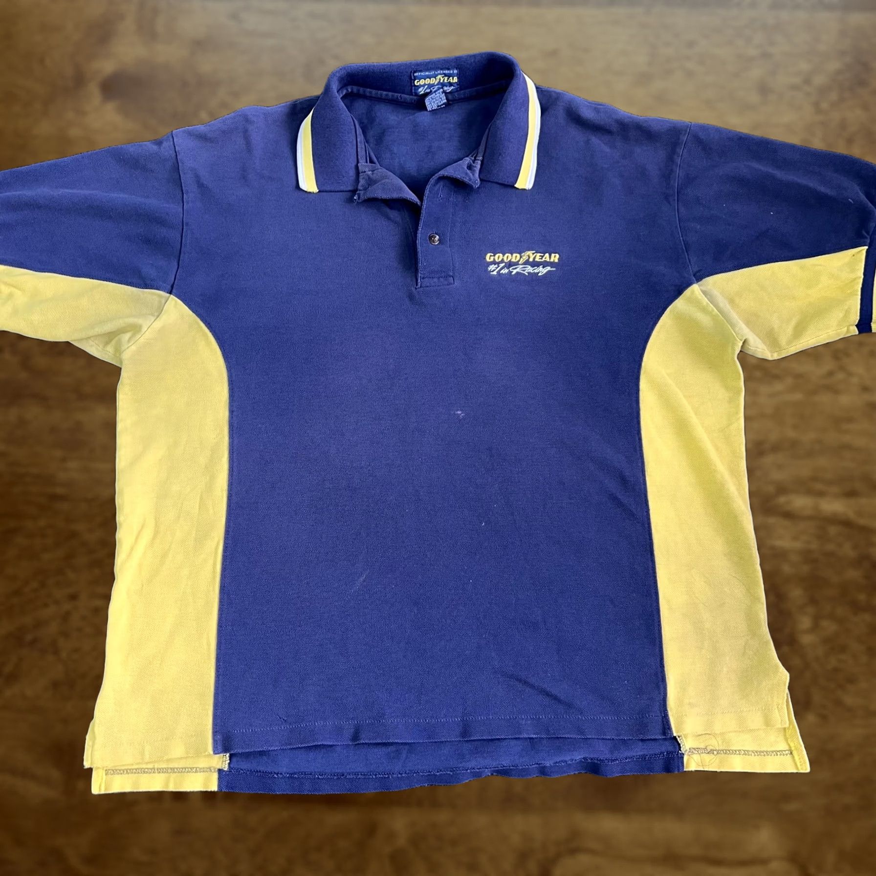 Vintage VINTAGE Goodyear Racing Shirt Mens XL Blue Yellow Polo Made USA 90s Cotton Promo Size US XL / EU 56 / 4 - 1 Thumbnail