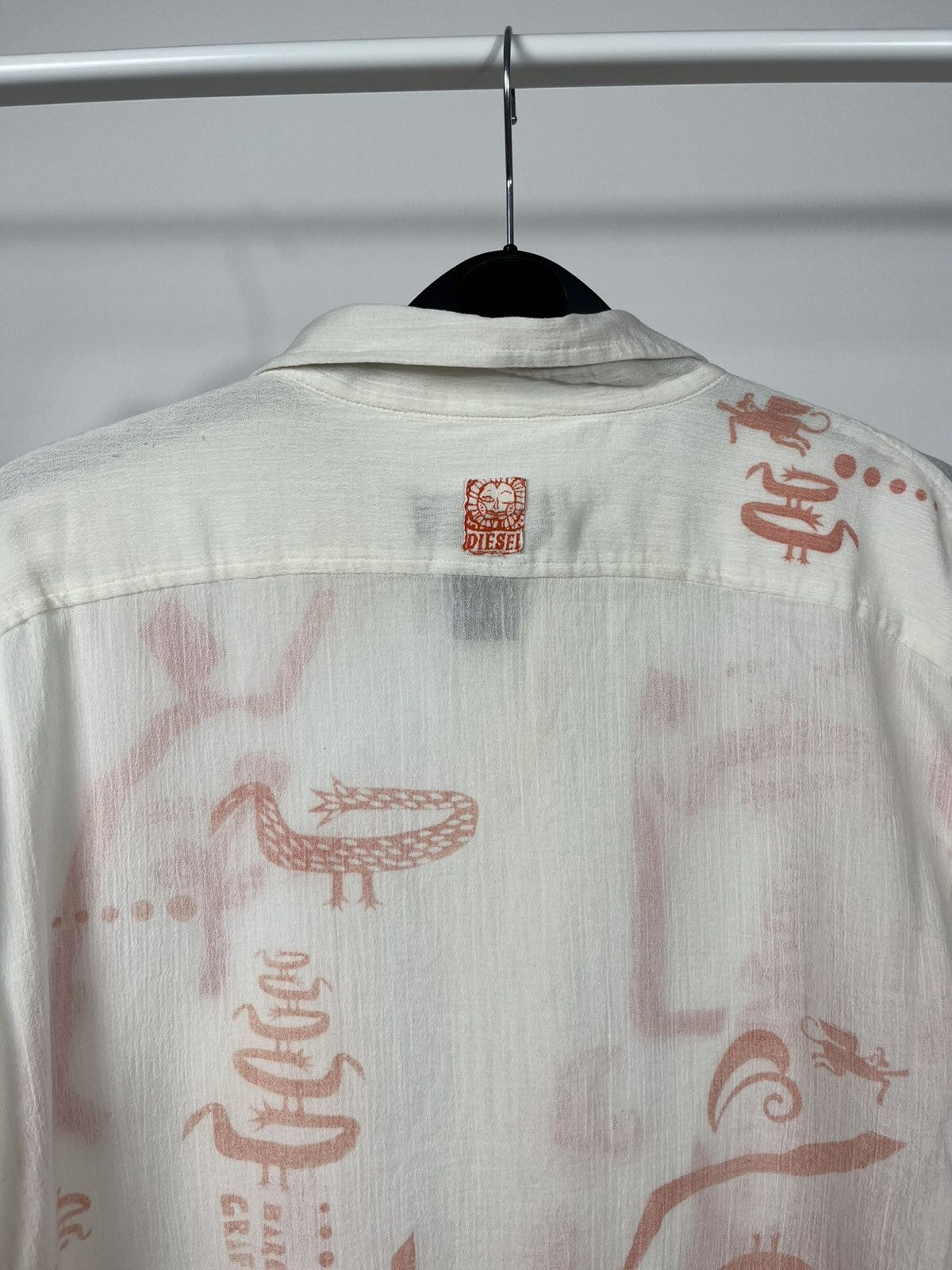 Diesel Diesel Lightweight Cotton Graphic Shirt White Pink Size L Size US L / EU 52-54 / 3 - 9 Thumbnail