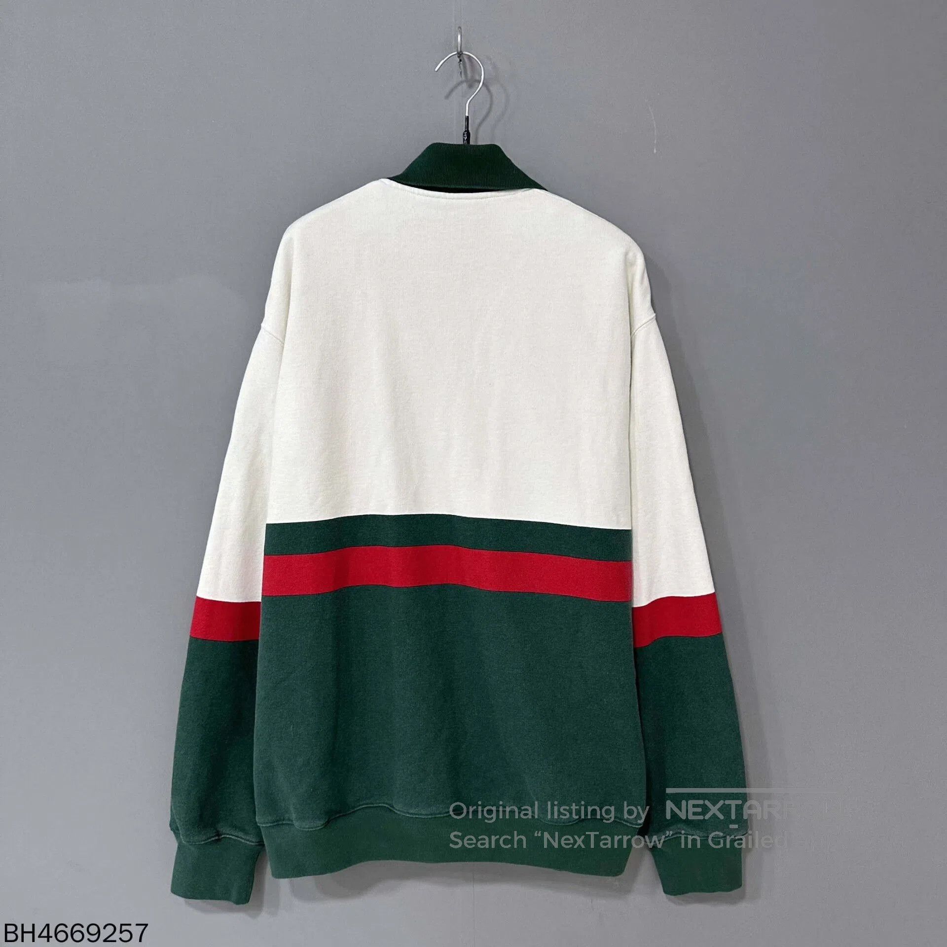 Gucci gucci striped zip-up jacket in green and white. Size US L / EU 52-54 / 3 - 2 Thumbnail
