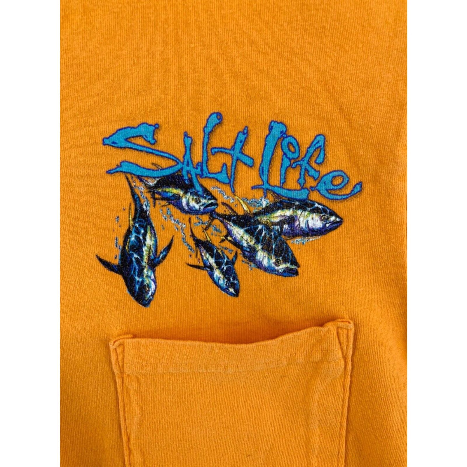 Vintage Salt Life Men's T-Shirt Small Orange Sailfish Graphic Pocket Outdoor Cotton Jersey 2020s Men Size US S / EU 44-46 / 1 - 4 Thumbnail