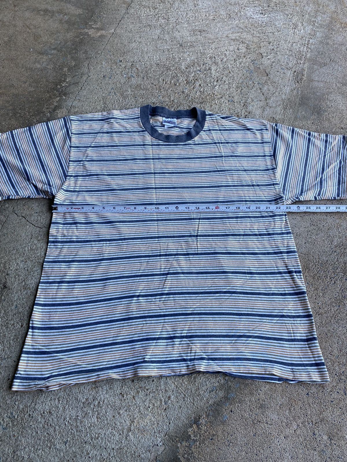 Japanese Brand × Vintage Vintage 90’s Grunge Skate Stripe Single Stitch Shirt Size US XL / EU 56 / 4 - 9 Thumbnail