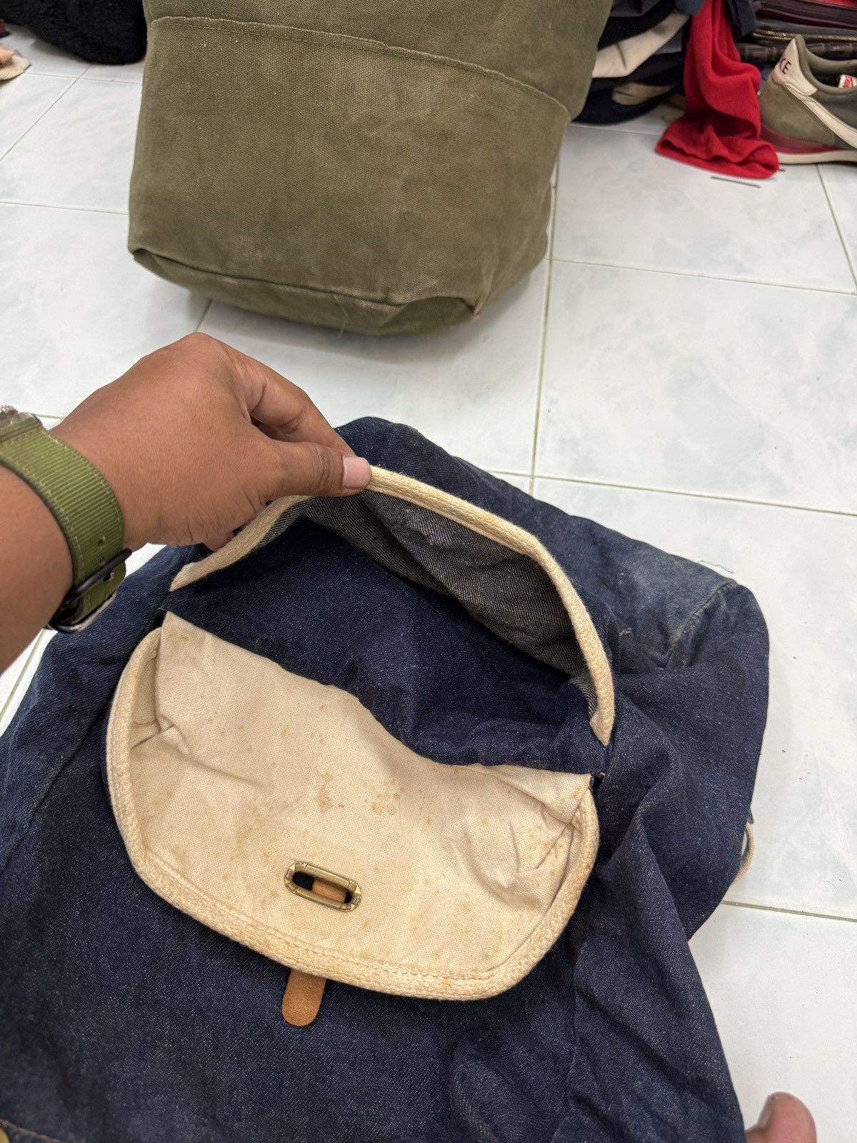 Overland 🔥🔥🔥ARCHIVE OVERLAND DENIM LEATHER BAGPACK Size ONE SIZE - 19 Thumbnail