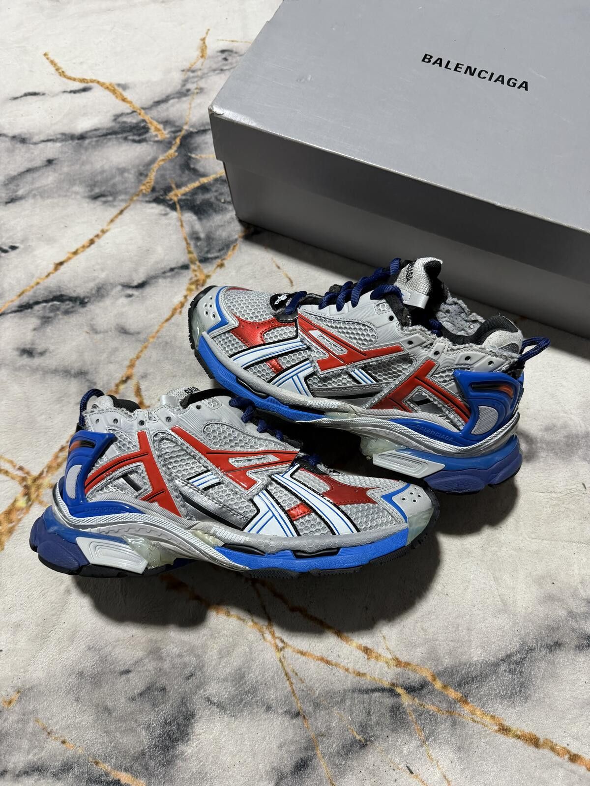 Balenciaga Balenciaga Runner White Red Blue - Sz8US Size US 8 / EU 41 - 3 Thumbnail