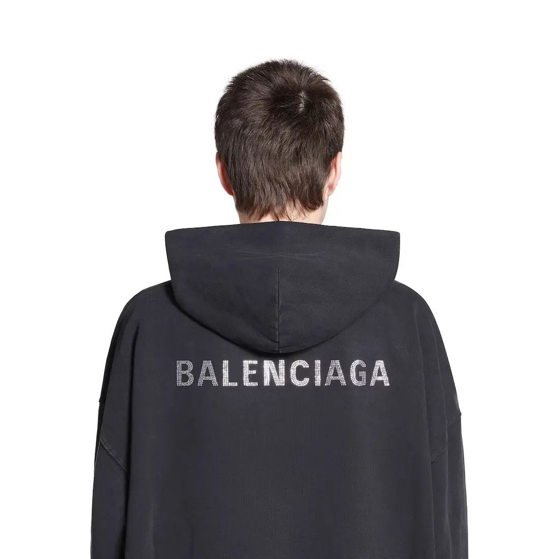 Balenciaga o1in1g0725 Back Hoodie Large Fit in Black Size XXL / US 16-18 / IT 52-54 - 3 Thumbnail