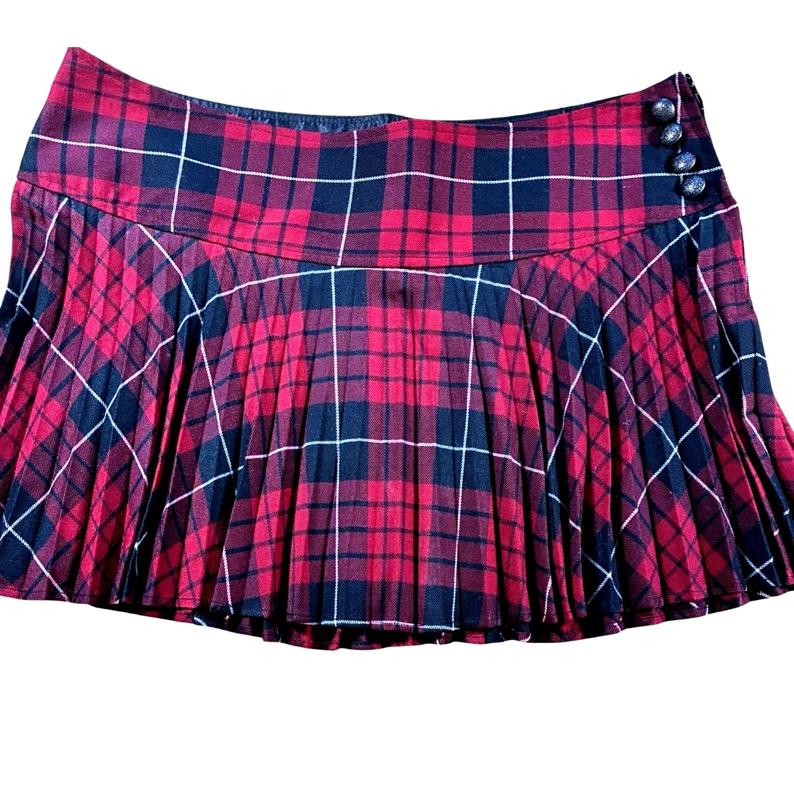 Other Y2K Charlotte Russe Micro Mini Pleated Skirt M Red Plaid Size 30" / US 8 / IT 44 - 1 Thumbnail