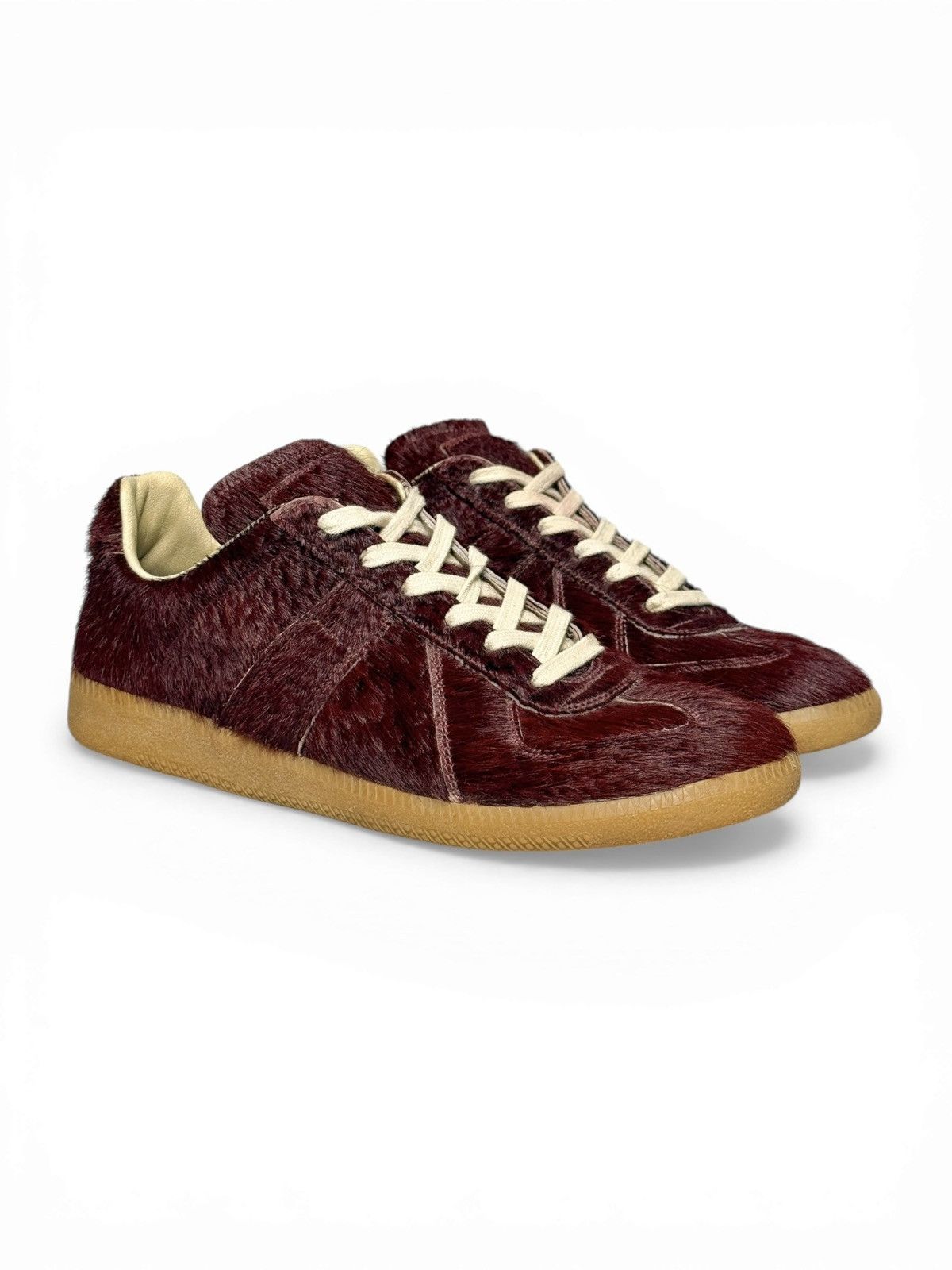 Maison Margiela Maison Margiela Pony Hair GAT Sneaker Burgundy (Sample) Size US 7 / EU 40 - 1 Thumbnail