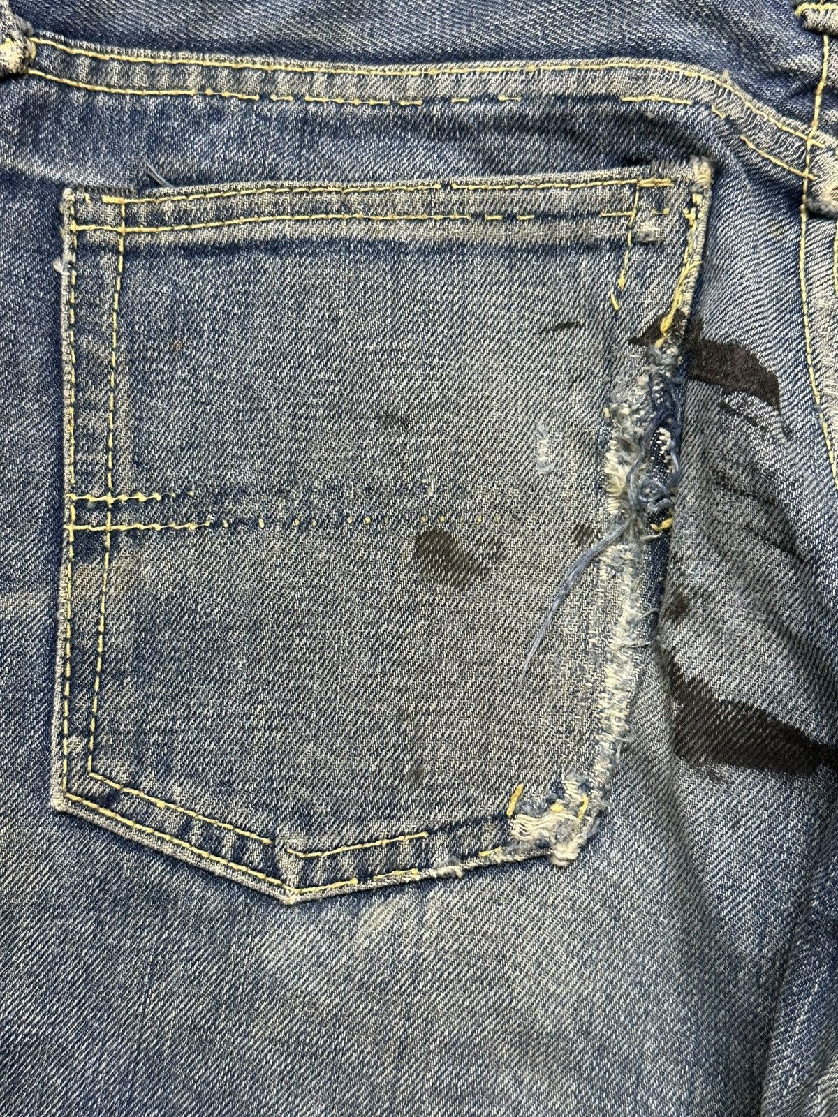14th Addiction Crazy Vintage 70s Big Stone Mud Wash Painted Distress Flare Size US 27 - 9 Thumbnail