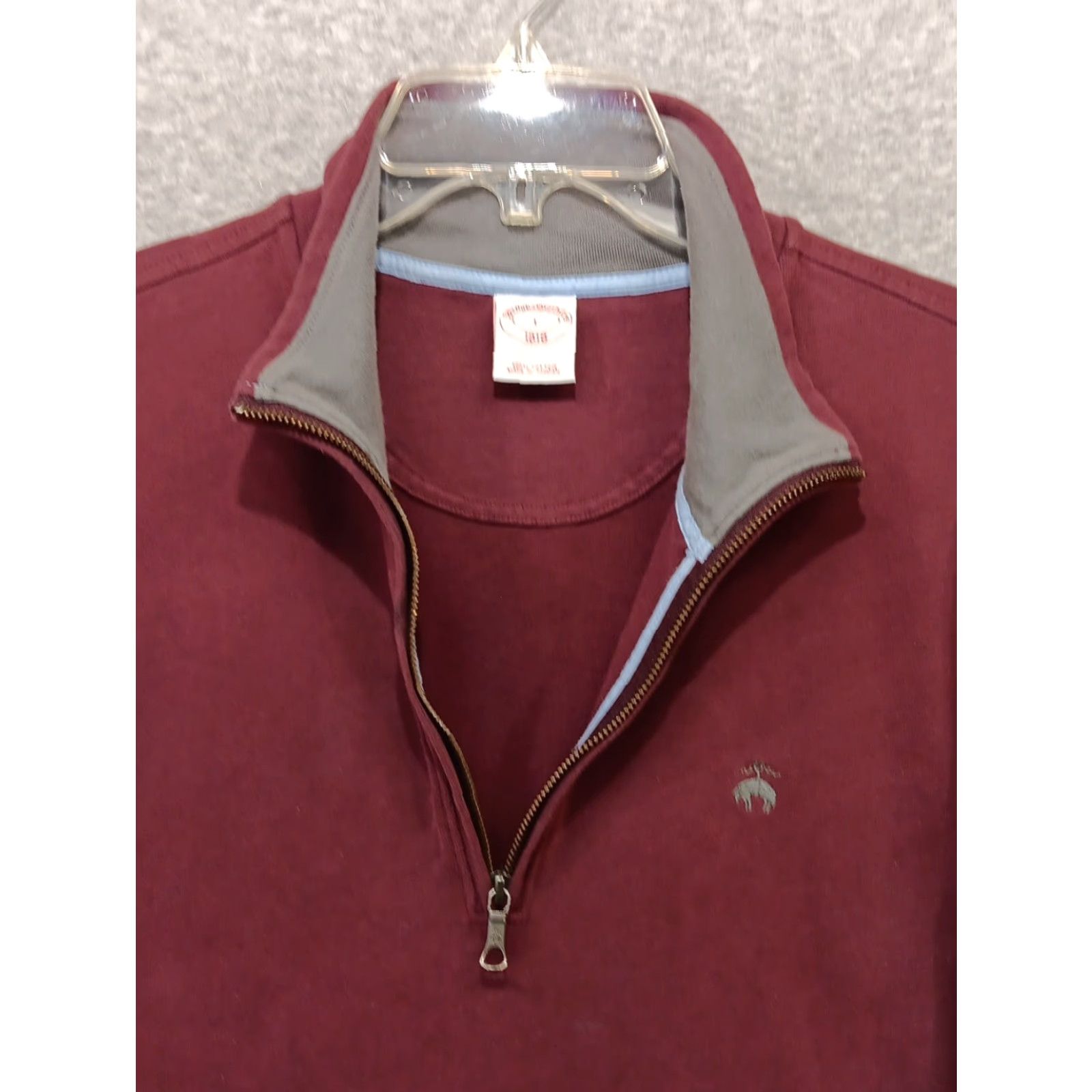 Brooks Brothers VINTAGE Brooks Brothers Henley Shirt Mens L Burgundy 1/4 Zip Pullover Knit Cotton Logo Zipper Casual Sweater Size US L / EU 52-54 / 3 - 4 Thumbnail