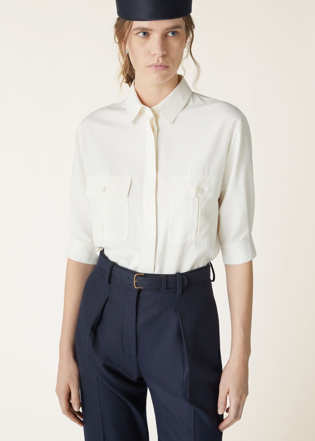 Loro Piana o1srvl11e0825 FAO4063 Cinzia Shirt in White Size M / US 6-8 / IT 42-44 - 4 Thumbnail