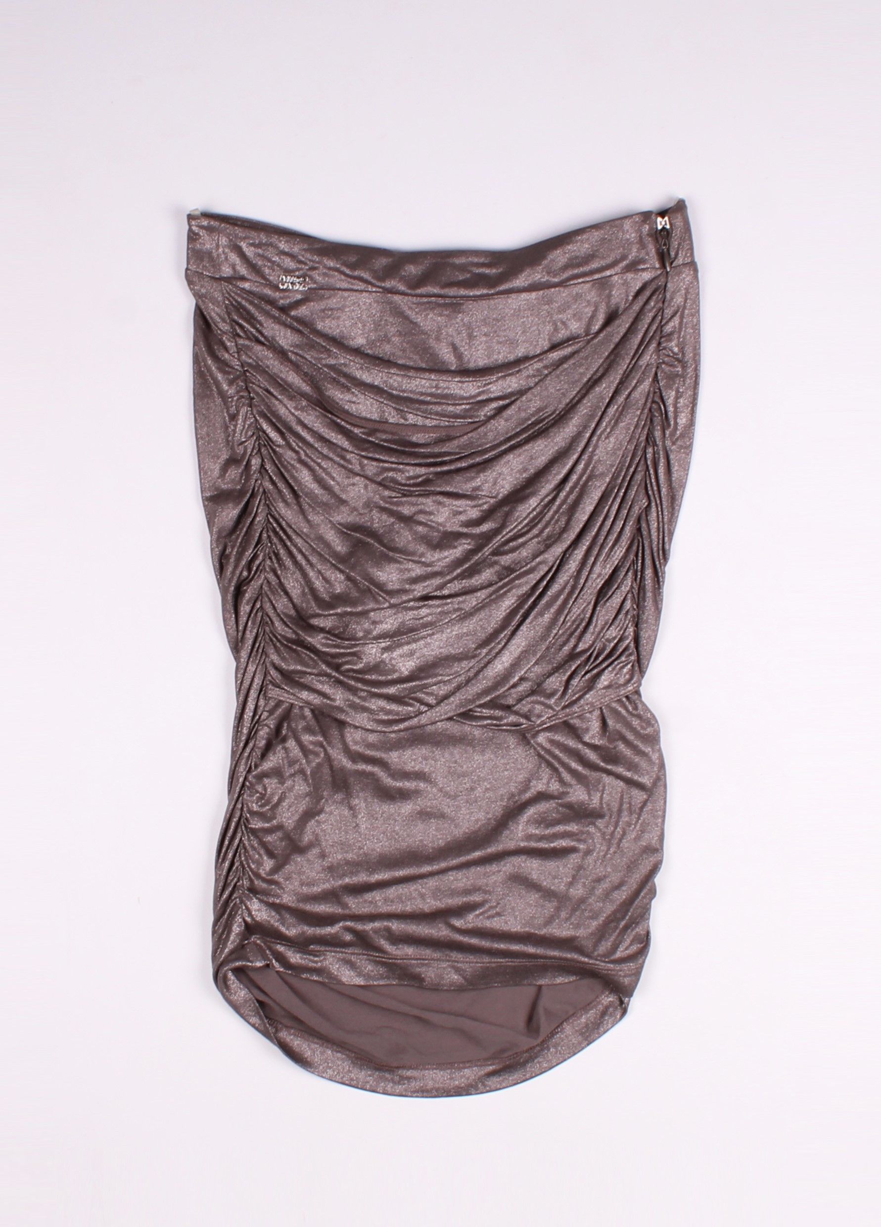 Miss Sixty Miss Sixty Y2K Bodycon High Waisted Silver Skirt Size 26" / US 2 / IT 38 - 4 Thumbnail
