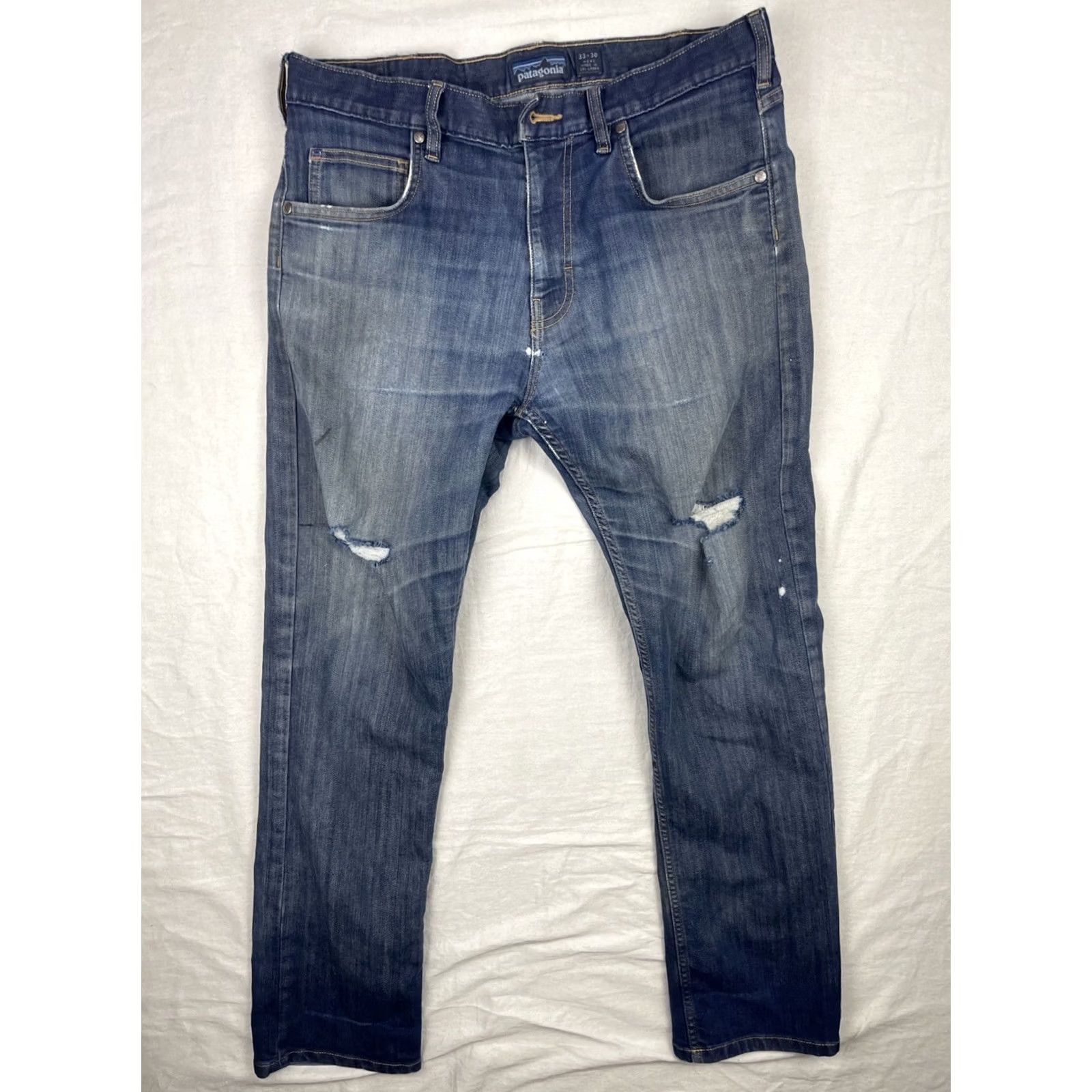 Patagonia Patagonia Jeans Mens 32x30 Denim Blue Regular Straight Logo 5-Pocket USA Iron Clad Performance Size US 32 / EU 48 - 2 Thumbnail