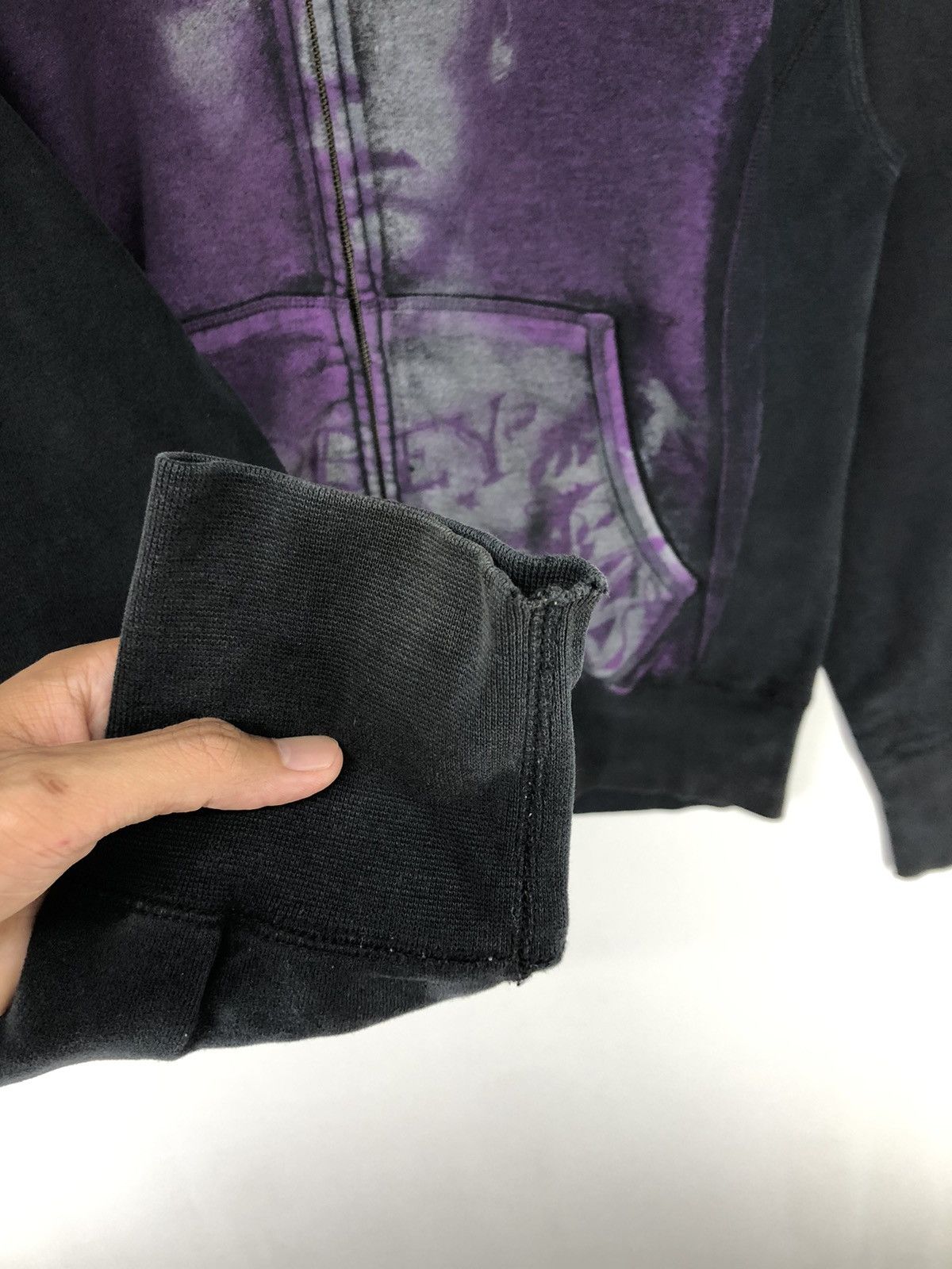 Vintage Obey Big Print Faded Black Hoodie Sweatshirts Hoodies